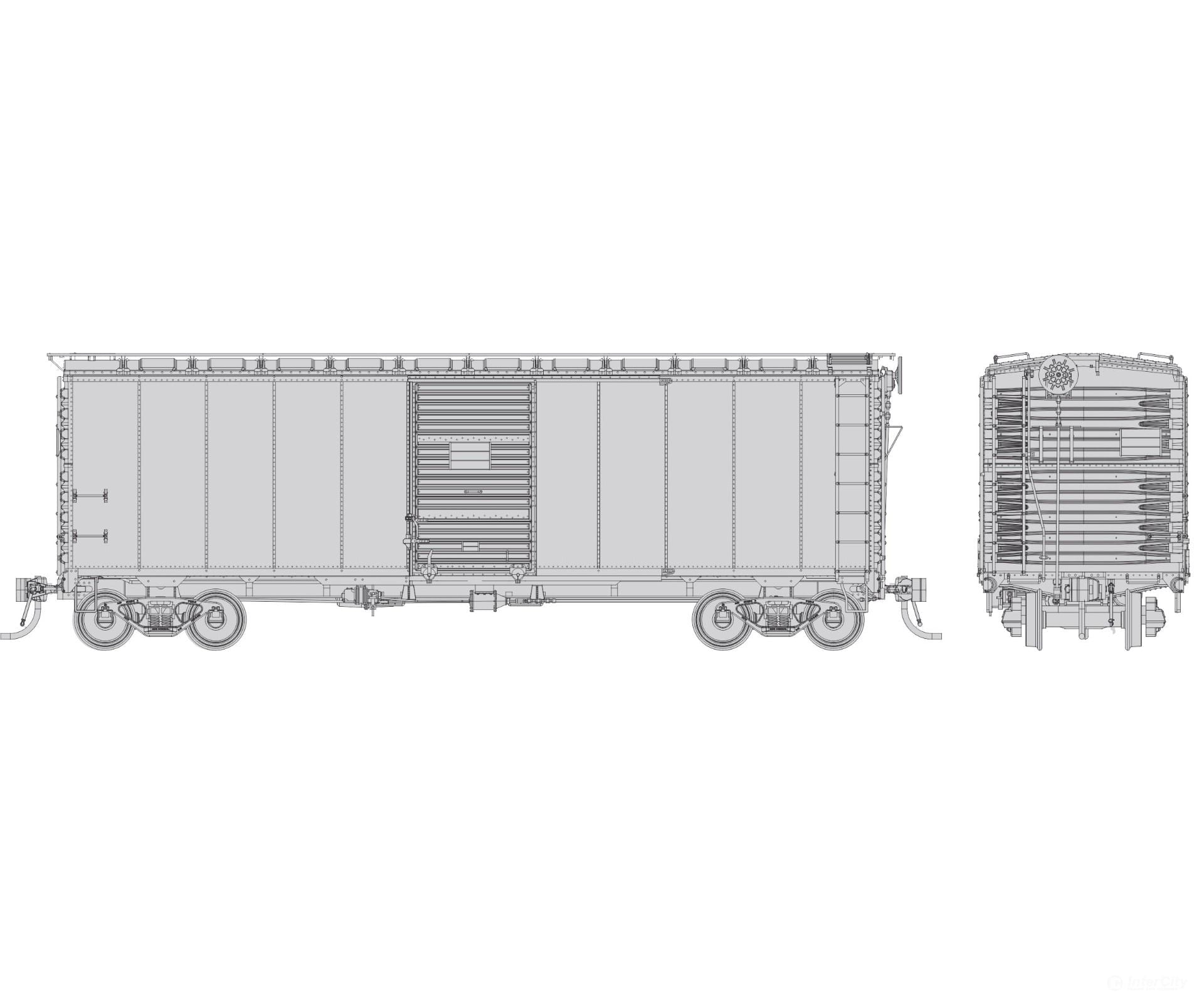 Rapido 1011097 HO 1937 AAR 40’ Boxcar - Round Corner: Painted Unlettered: Single Car - Freight Cars