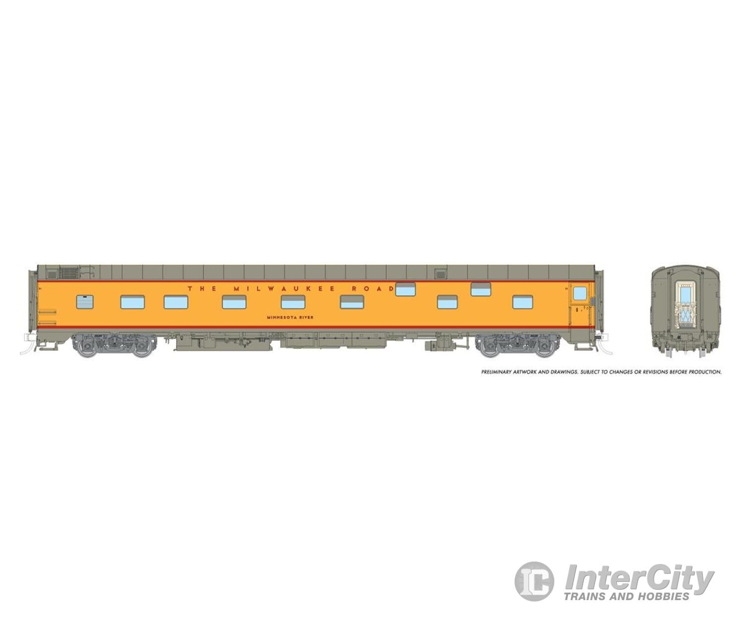 Rapido 101168 Ho Duplex Sleeper: Milwaukee Road - 1955 Up Colors: Minnesota River Passenger Cars