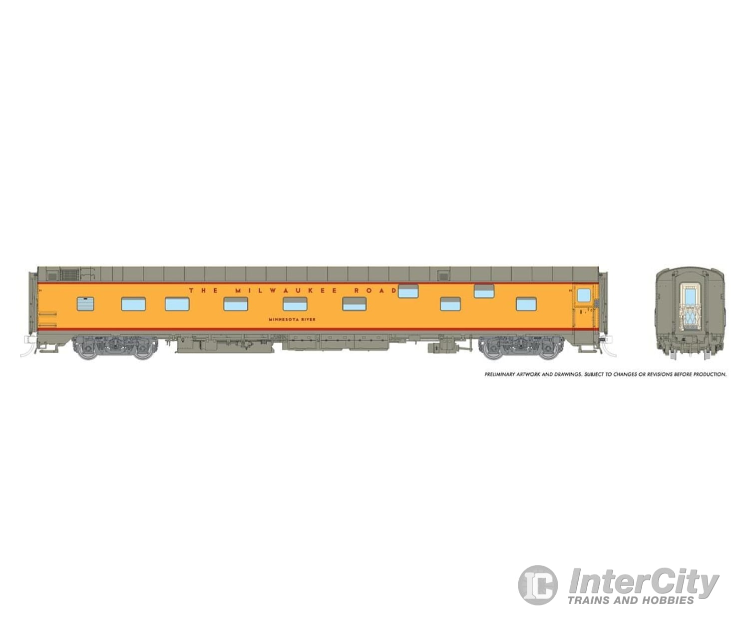 Rapido 101169 Ho Duplex Sleeper: Milwaukee Road - 1955 Up Colors: Zumbro River Passenger Cars