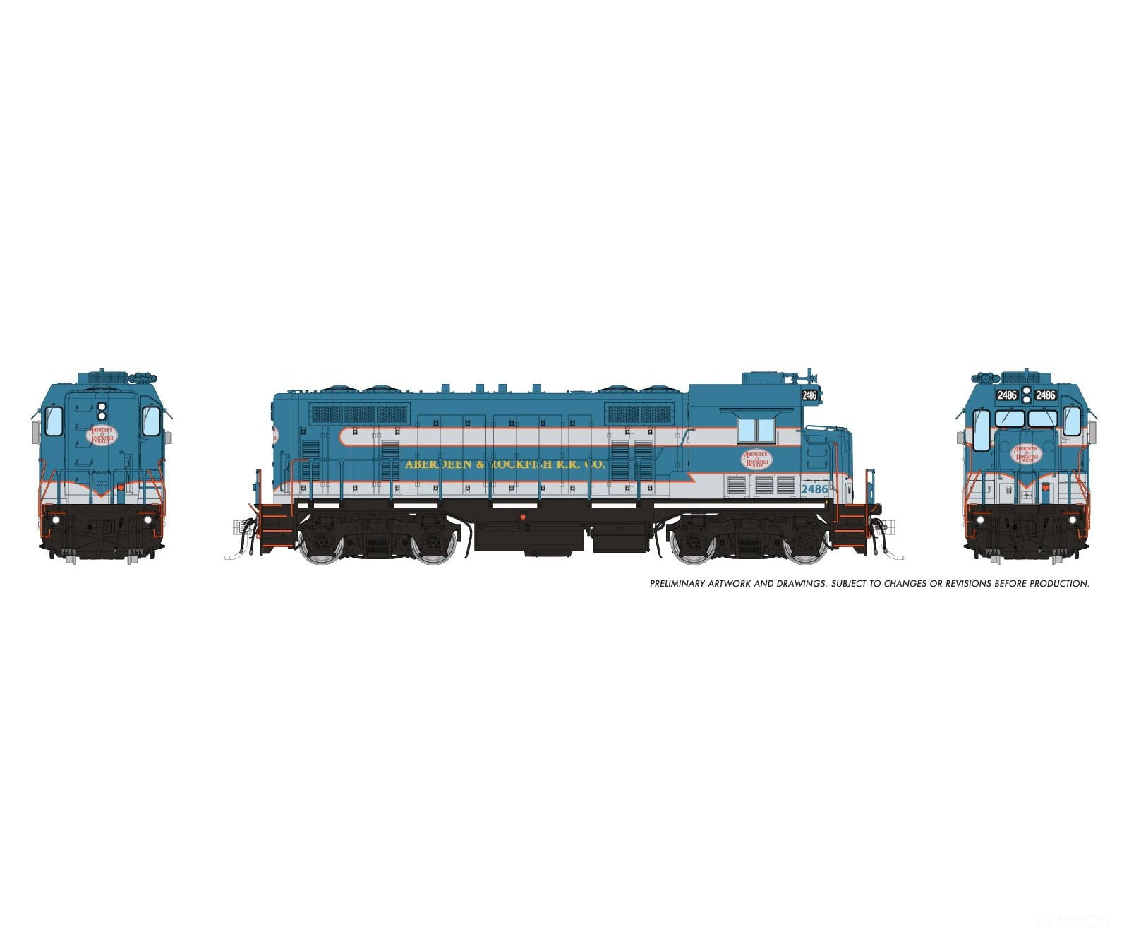 Rapido 1017002 HO ATSF CF7 w/ Square Cab (DC/Silent): Aberdeen & Rockfish: #2486 - Locomotives