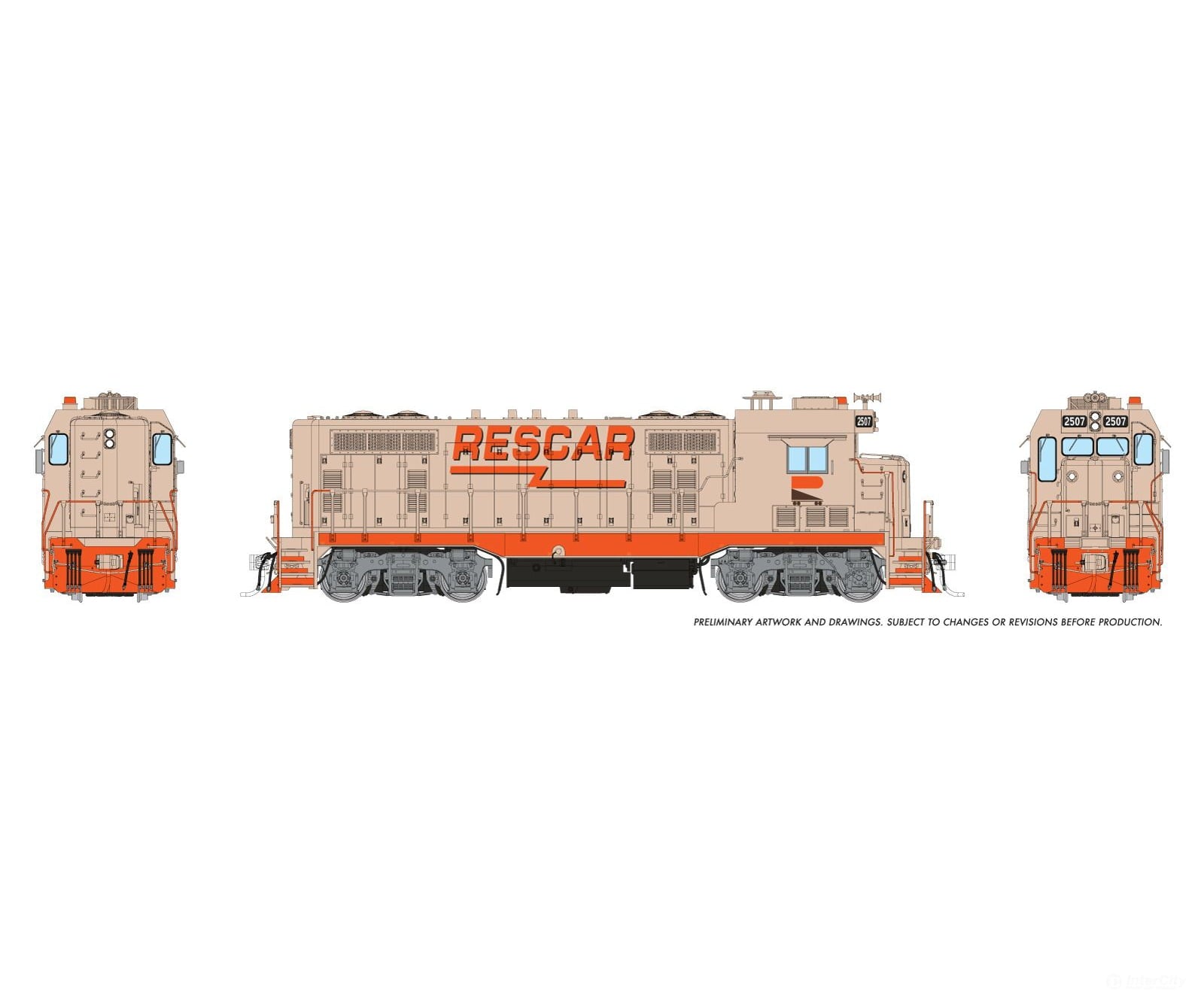 Rapido 1017524 HO ATSF CF7 w/ Square Cab (DC/DCC/Sound): Rescar Companies: #2507 - Locomotives