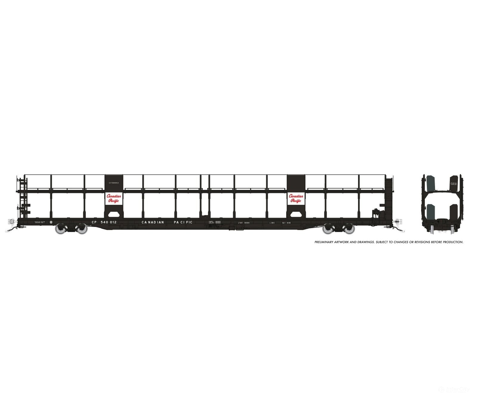 Rapido 1024001 HO NSC 89’ Bi-Level Autorack: CPR - Script: 6-Pack - Frieght Cars