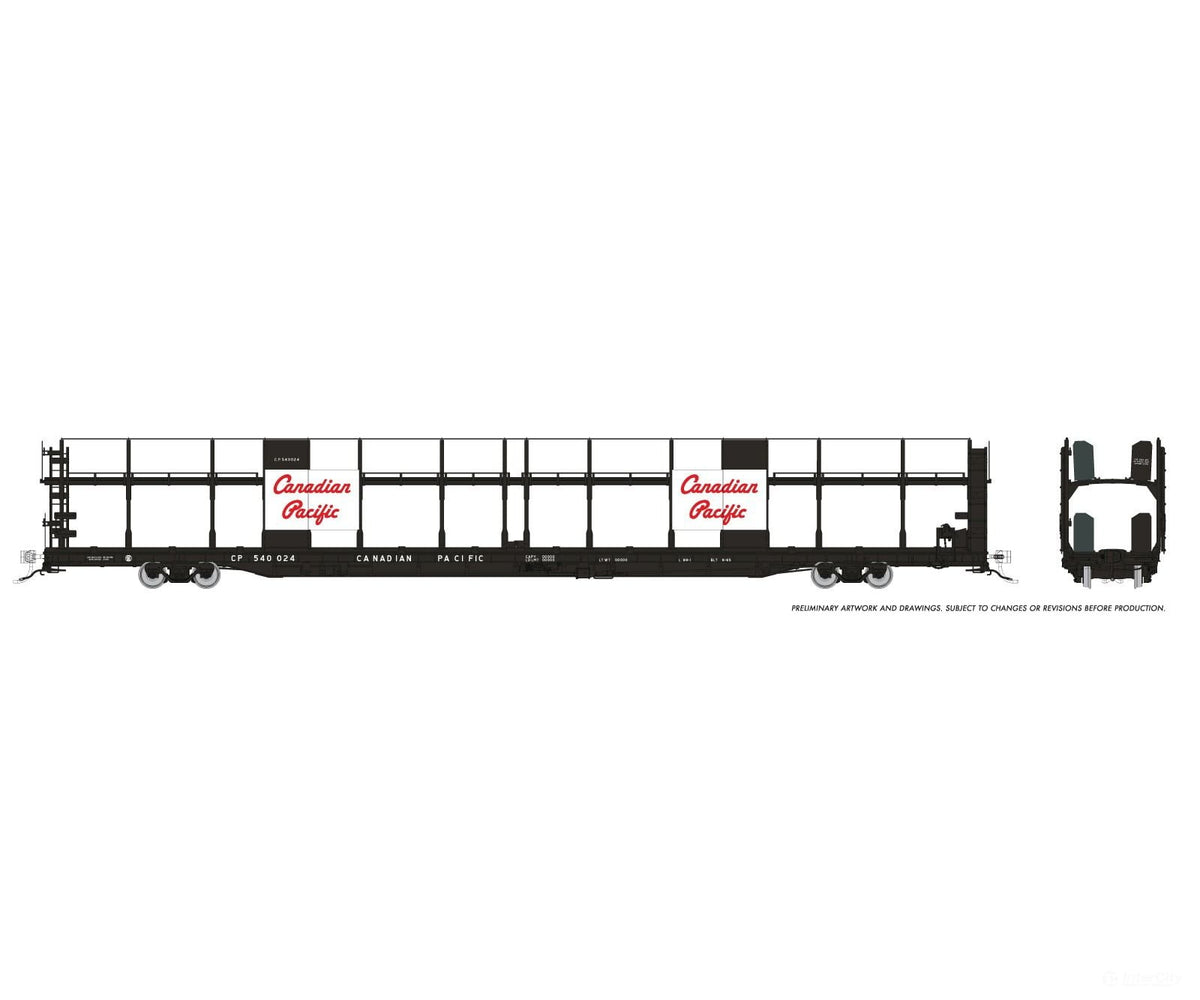 Rapido 1024002 HO NSC 89’ Bi-Level Autorack: CPR - Script w/ large panel: 6-Pack - Frieght Cars