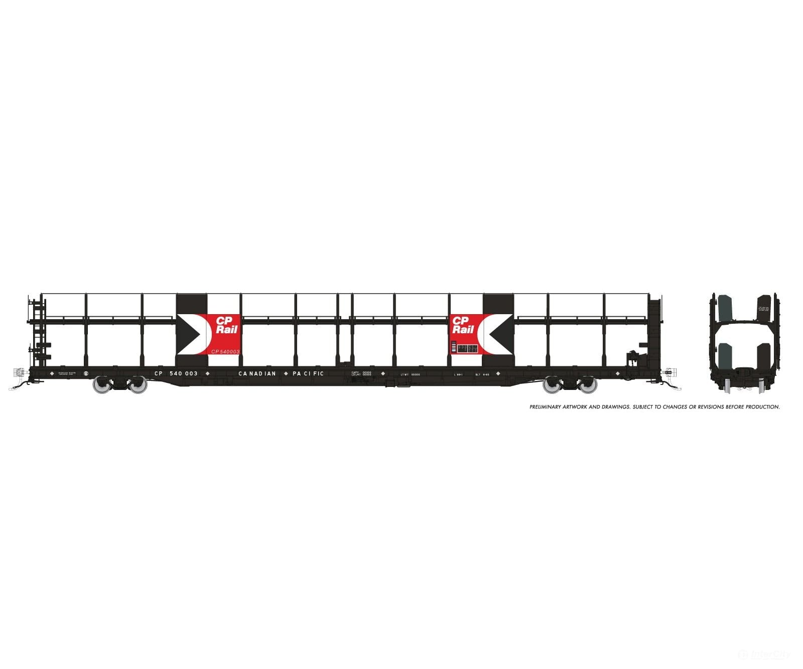 Rapido 1024003 HO NSC 89’ Bi-Level Autorack: CP Rail - Multimark: 6-Pack - Frieght Cars