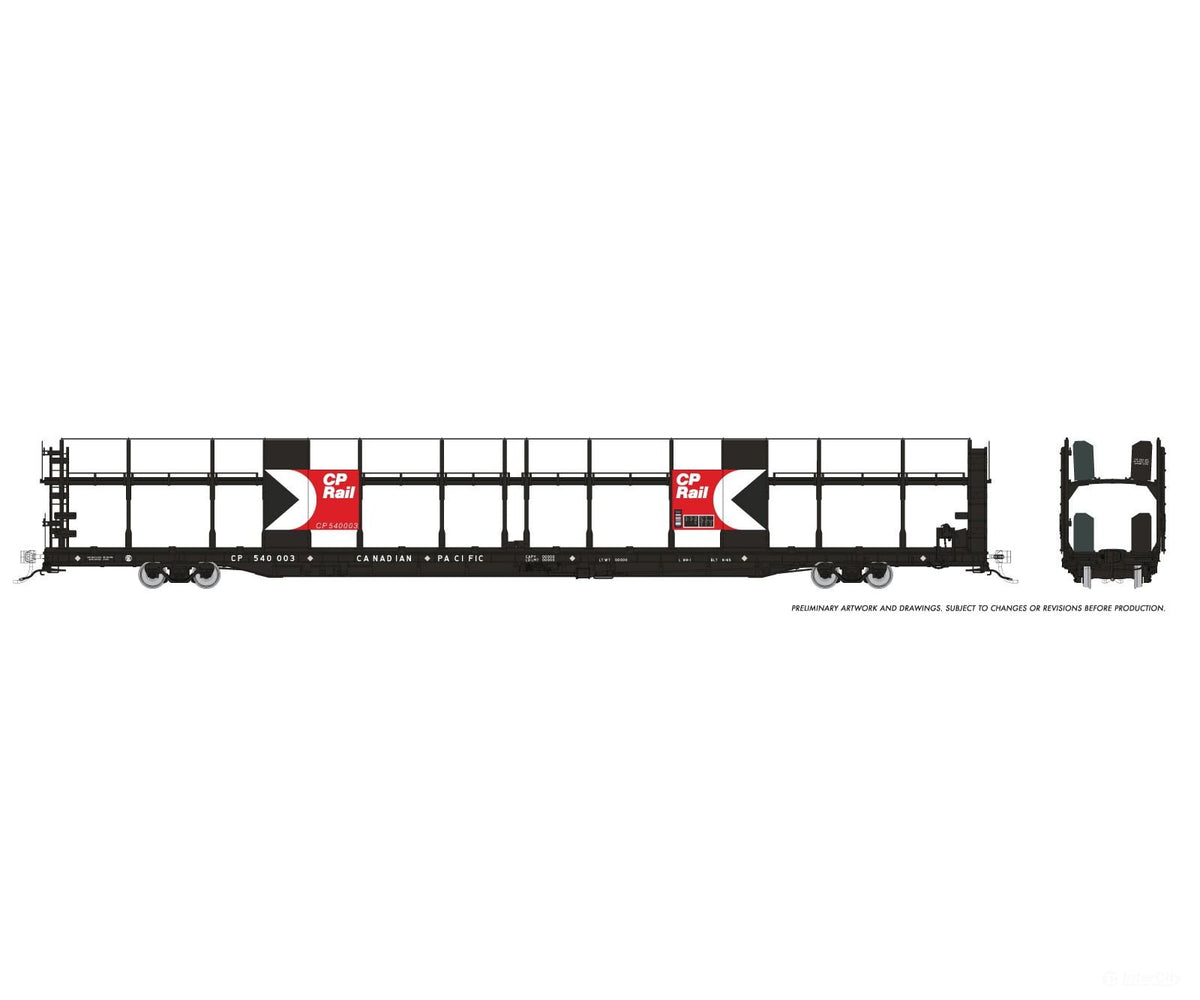Rapido 1024003A HO NSC 89’ Bi-Level Autorack: CP Rail - Multimark: Single Car - Frieght Cars