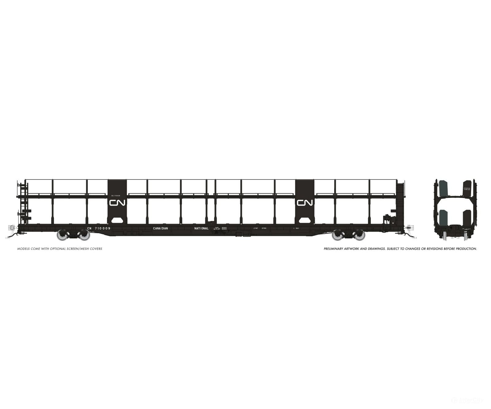 Rapido 1024005 HO NSC 89’ Bi-Level Autorack: CN Rail - Delivery: 6-Pack - Frieght Cars