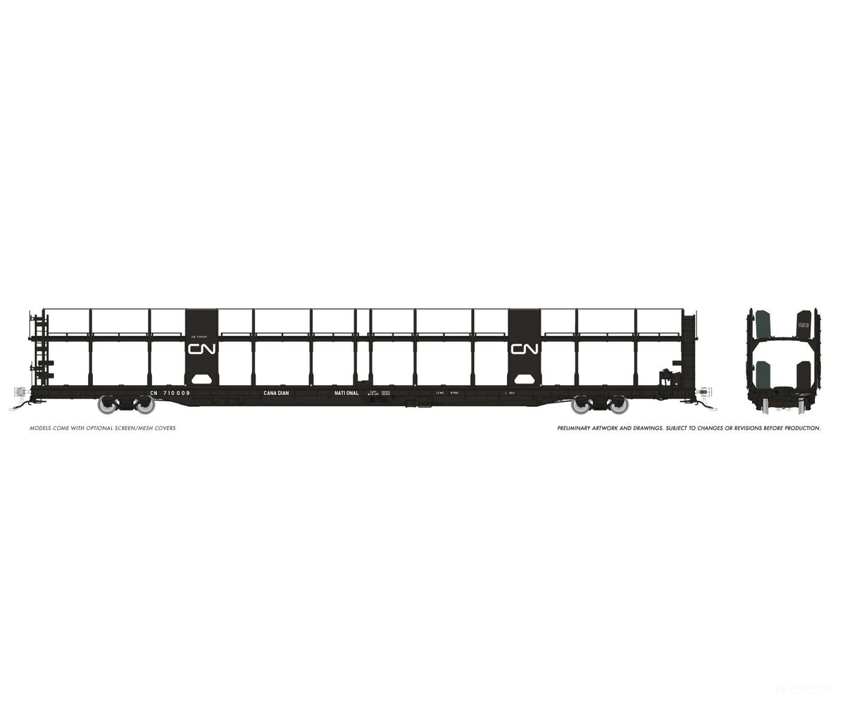 Rapido 1024005A HO NSC 89’ Bi-Level Autorack: CN Rail - Delivery: Single Car - Frieght Cars