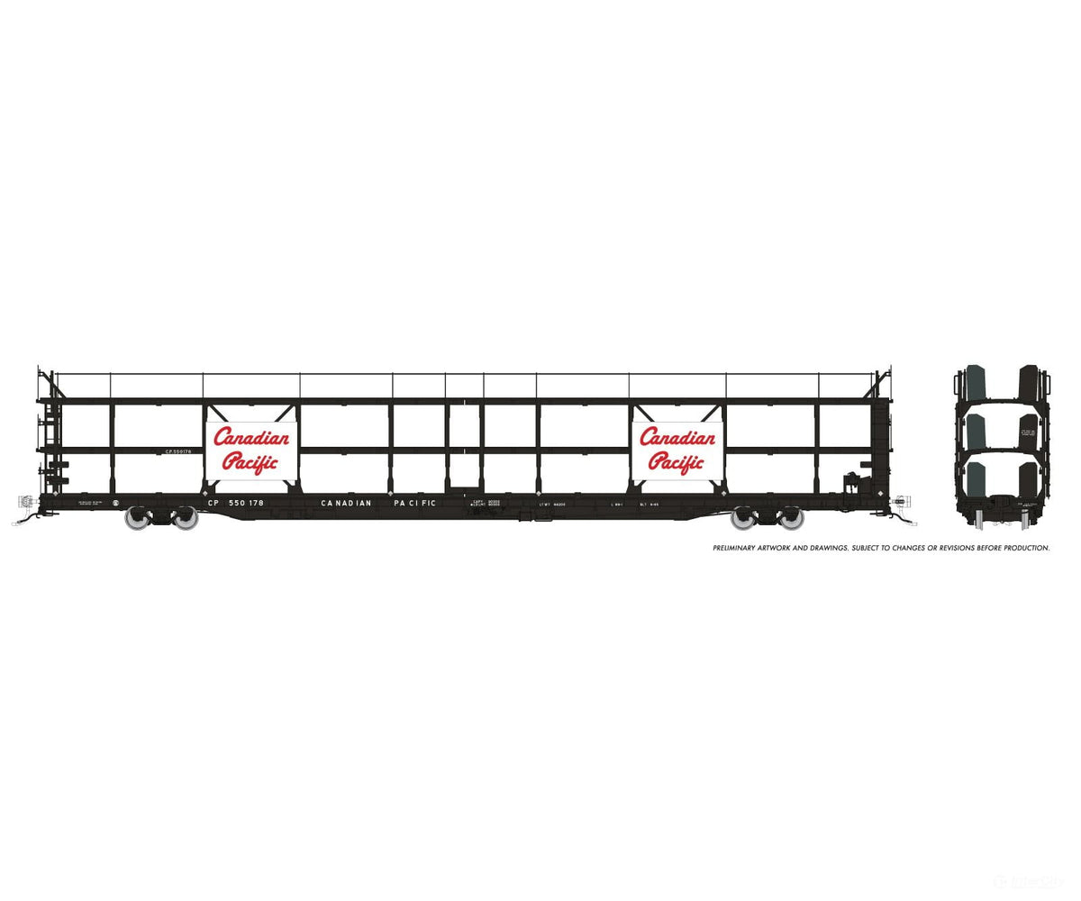 Rapido 1024101A HO NSC 89’ Tri-Level Autorack: CPR - Script: Single Car - Frieght Cars
