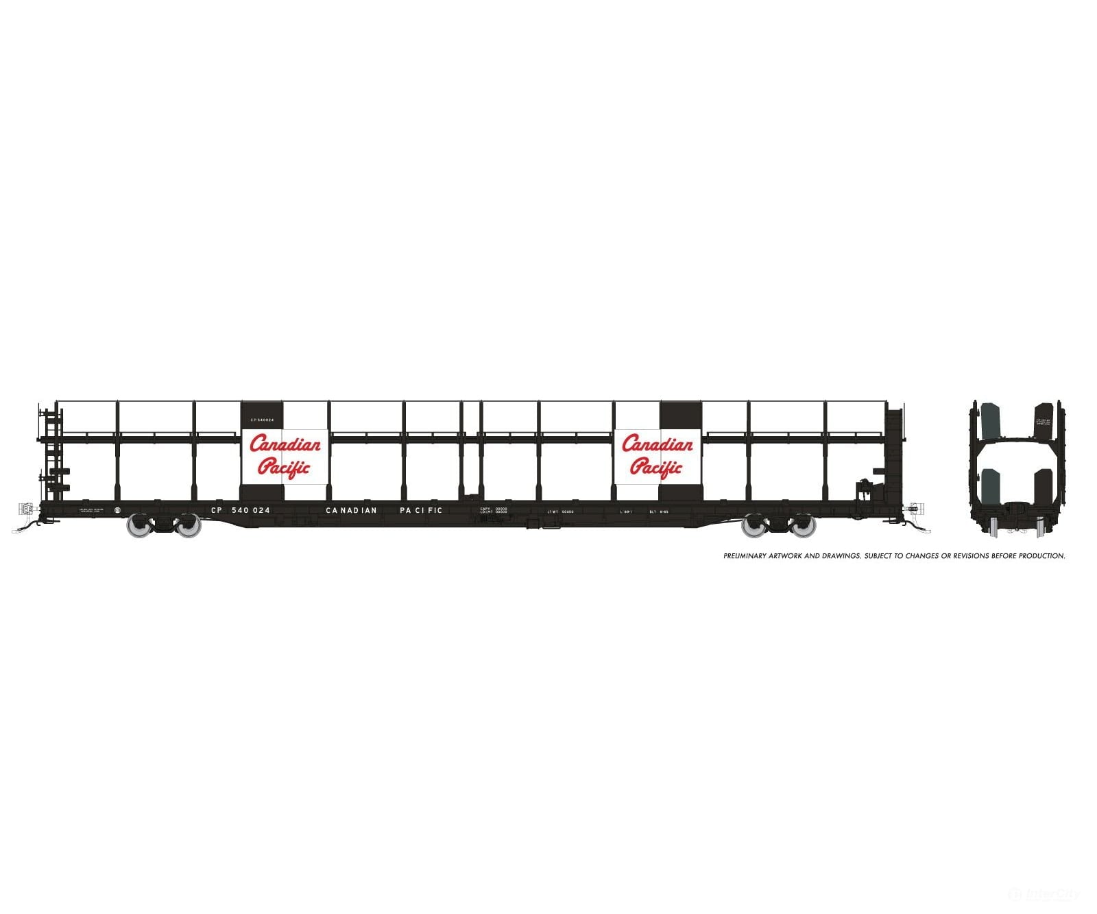 Rapido 1024102 HO NSC 89’ Tri-Level Autorack: CP Rail - Multimark: 6-Pack - Frieght Cars