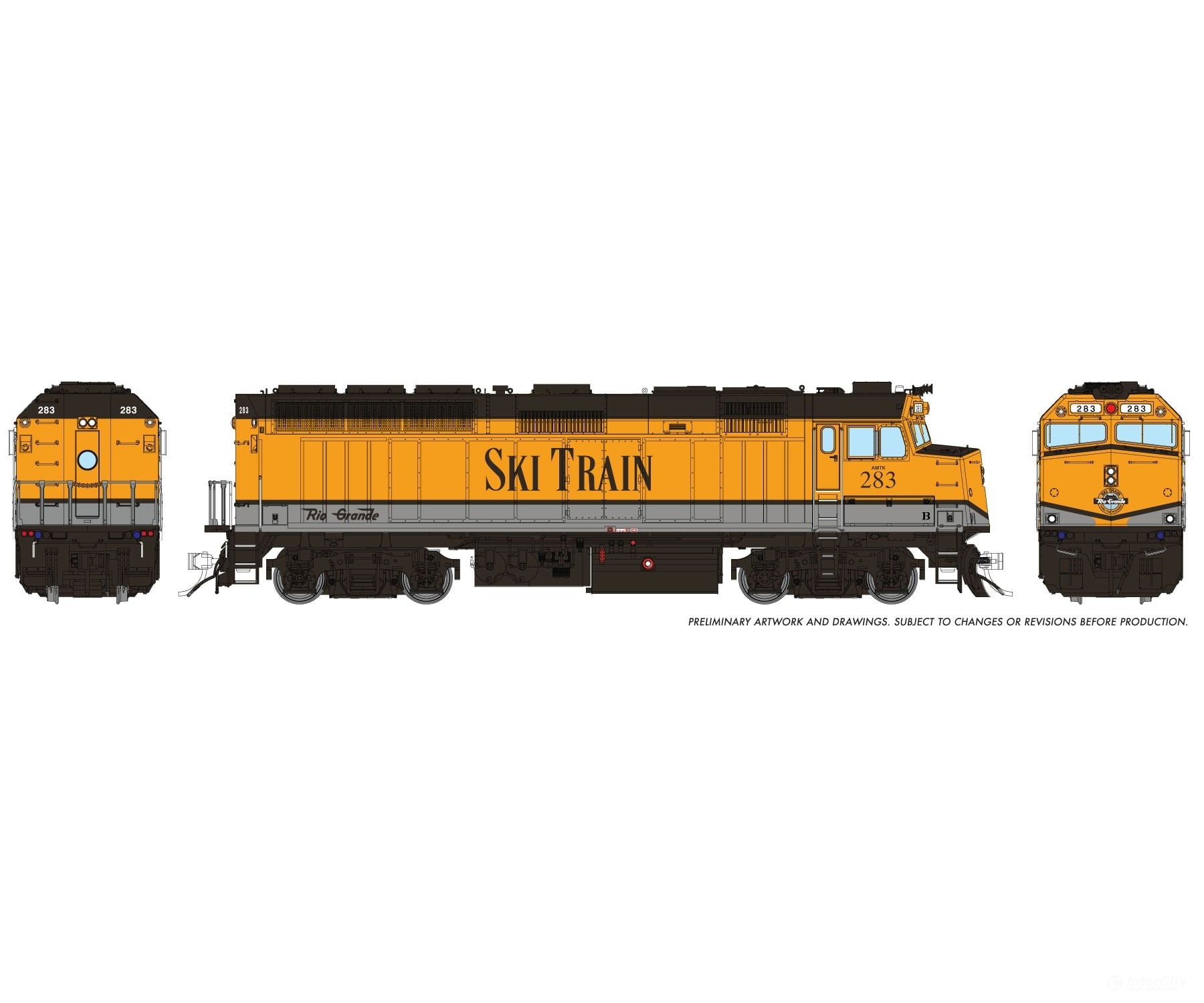Rapido 1043092 HO EMD F40PH (DC/Silent): Denver Ski Train: #283 - Locomotives