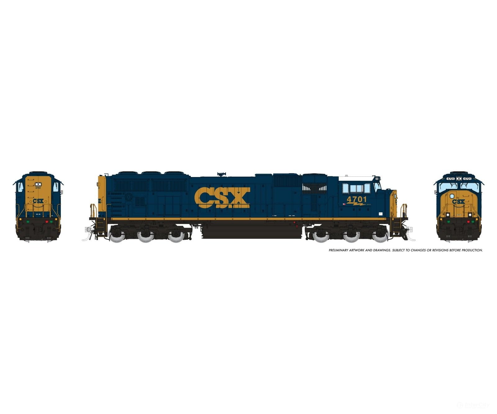 Rapido 1048022 HO SD70AC w/ Flared Rad (DC/Silent): CSX - YN3: #4810 - Locomotives