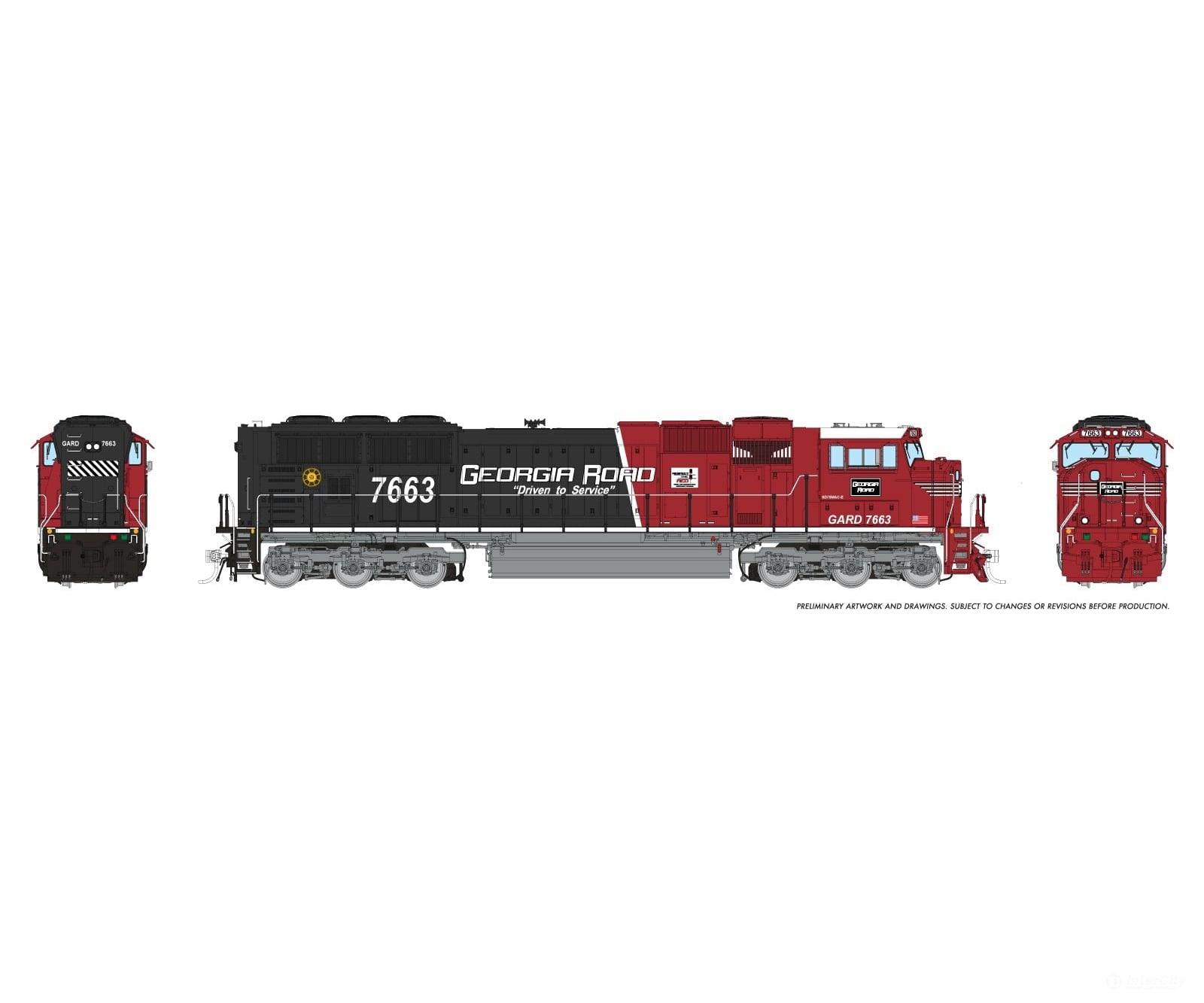 Rapido 1048042 HO SD70MACe w/ Flared Rad (DC/Silent): Georgia Road: #7663 - Home Shops - Locomotives