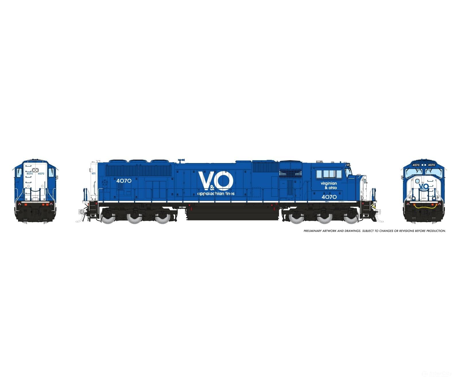 Rapido 1048536 HO SD70MAC (DC/DCC/Sound): Virginian & Ohio: #4070 - Home Shops - Locomotives