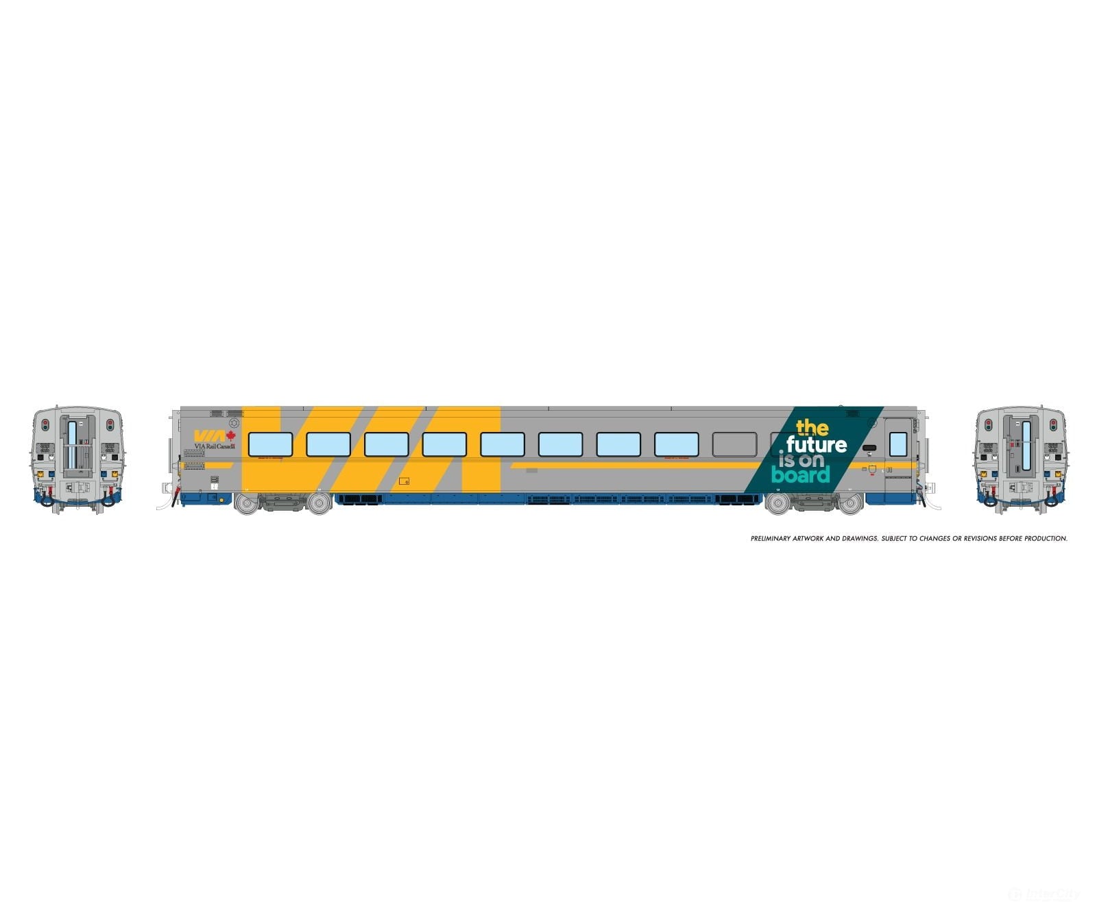 Rapido 1061114 HO LRC Coach: VIA Rail - The Future Is On Board Wrap: #3352 Passenger Cars