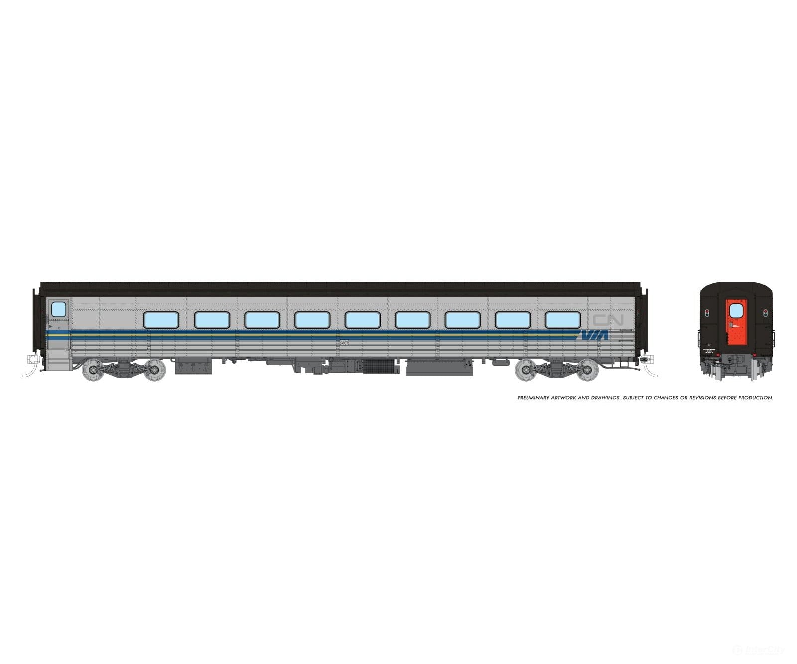 Rapido 1062005 HO Hawker Siddeley Tempo Coach: VIA Rail: #362 - Passenger Cars