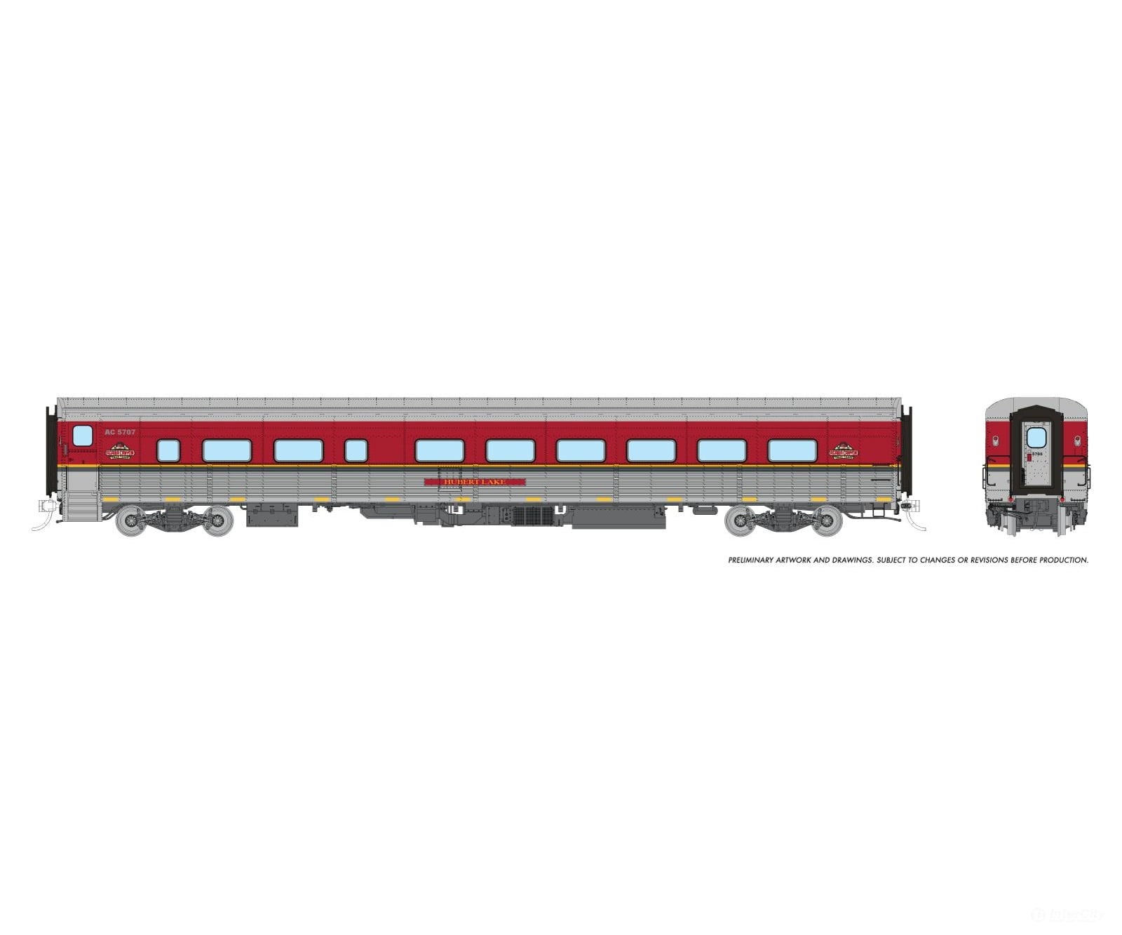 Rapido 1062020 HO Hawker Siddeley Tempo CBL: Algoma Central: #5707 Hubert Lake - Passenger Cars