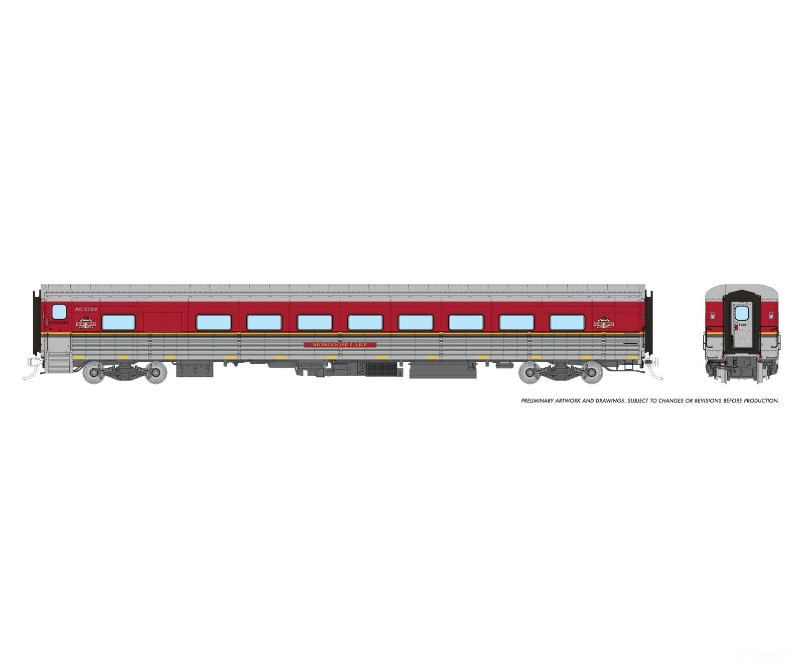 Rapido 1062021 HO Hawker Siddeley Tempo Snack Coach: Algoma Central: #5709 Mongoose Lake - Passenger Cars