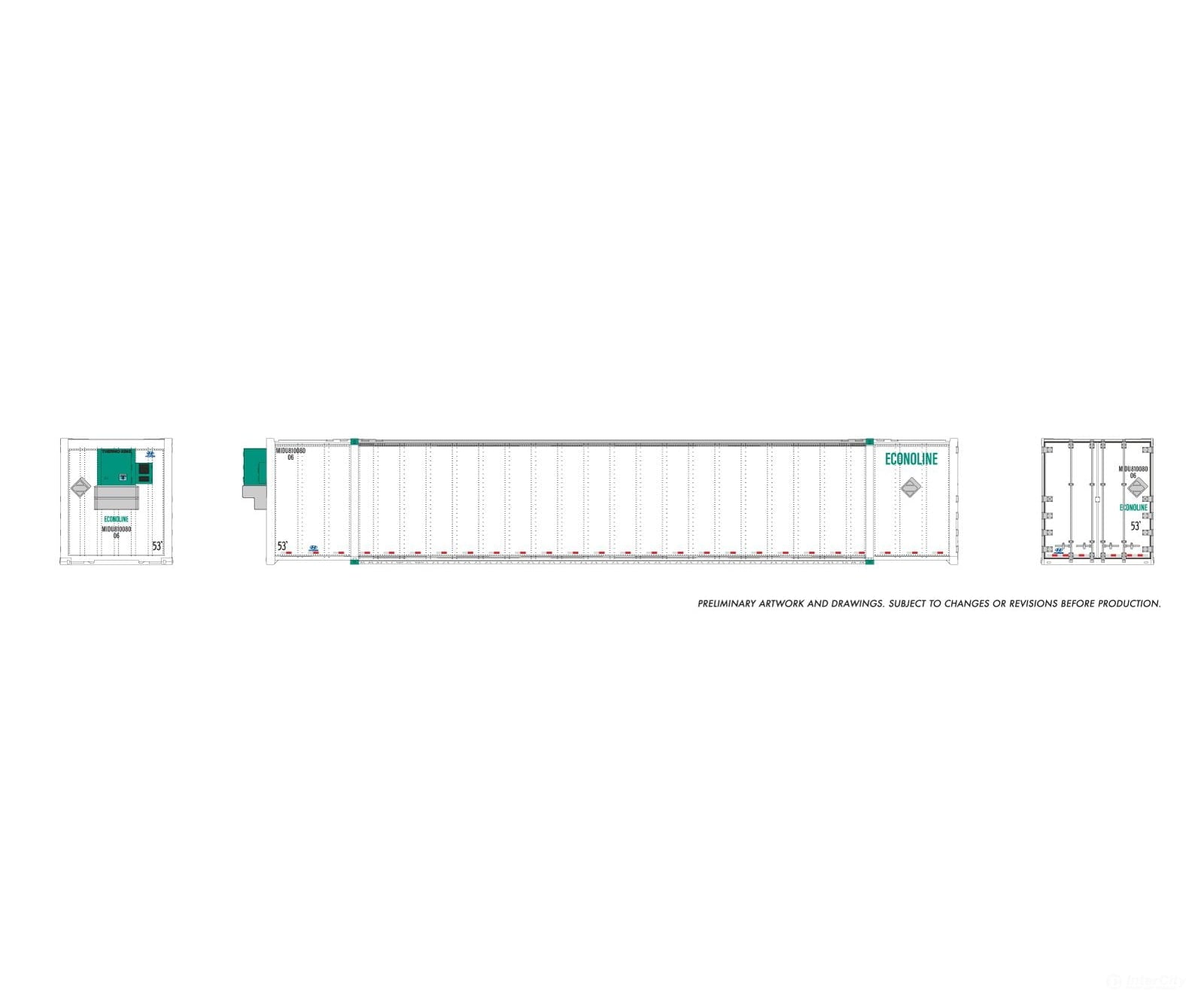 Rapido 1069009 HO 53’ high-cube Container (2-pack): Maritime-Ontario - Econoline - Freight Loads & Containers