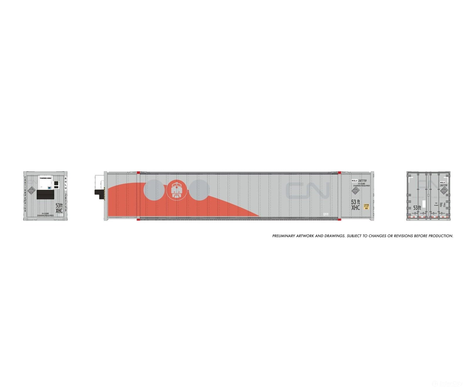 Rapido 1069013 HO 53’ high-cube Container (2-pack): ROLU (ROLX) - Freight Loads & Containers