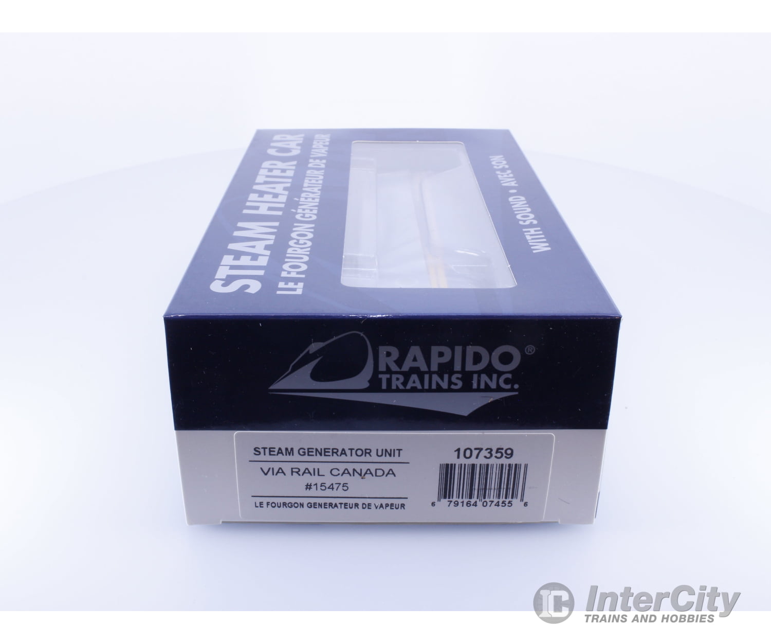 Rapido 107359 HO Steam Generator Unit with Sound Via Rail (VIA) 15475 Passenger Cars