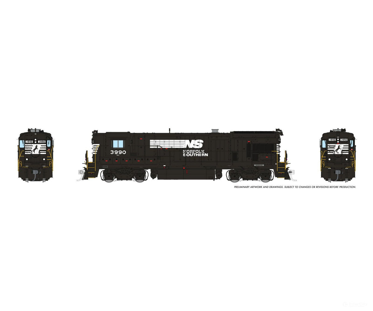 Rapido 1074009 HO GE B23-7 (DC/Silent): Norfolk Southern: #3990 - Locomotives