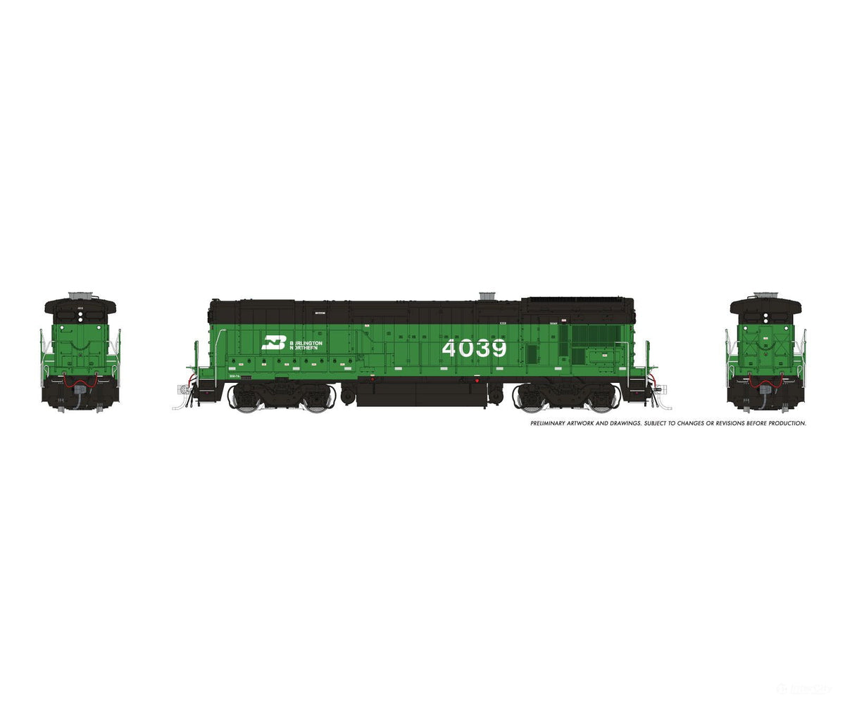 Rapido 1074031 HO GE B30-7A Booster (DC/Silent): Burlington Northern w/Early Grille: #4039 - Locomotives