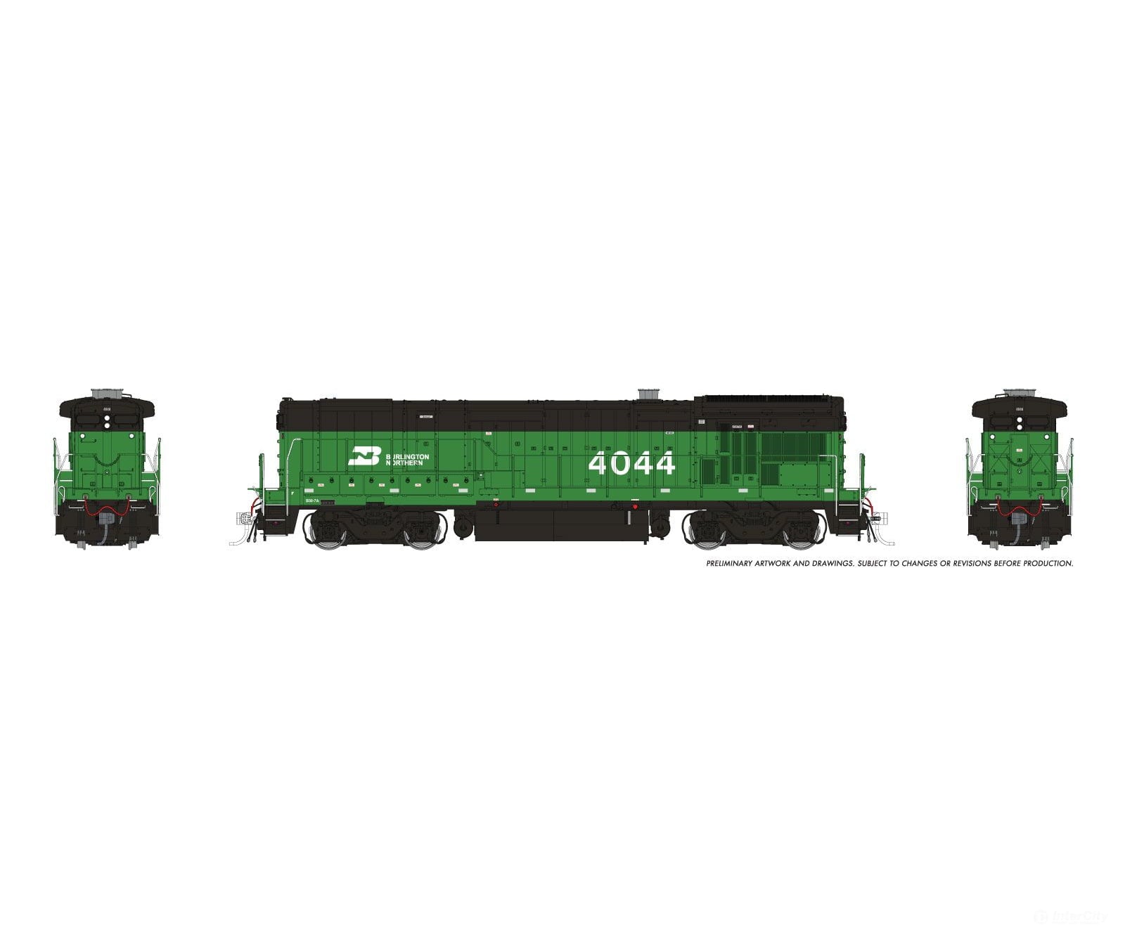 Rapido 1074532 HO GE B30-7A Booster (DC/DCC/Sound): Burlington Northern w/Late Grille: #4044 - Locomotives