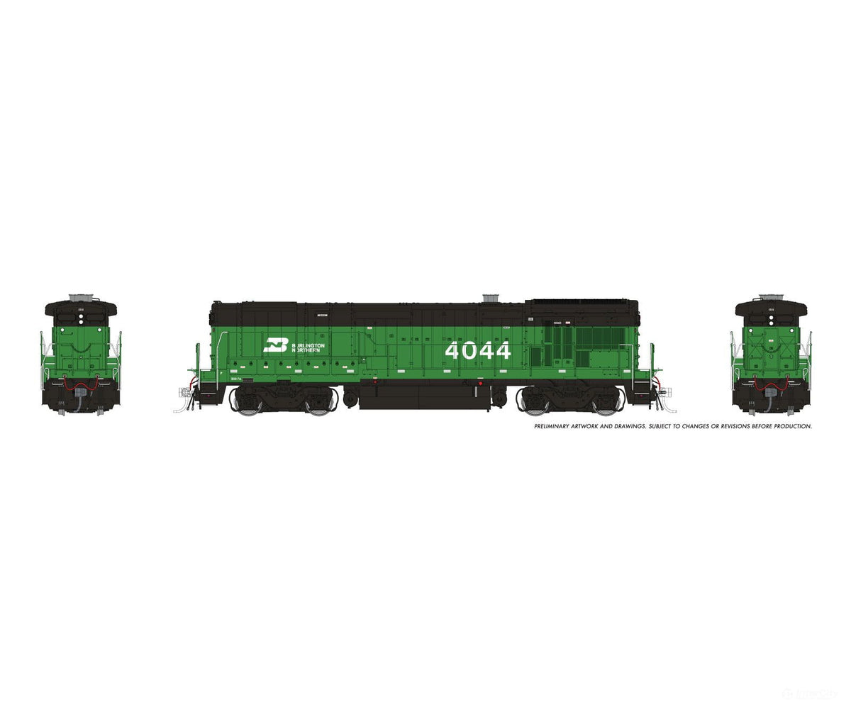 Rapido 1074532 HO GE B30-7A Booster (DC/DCC/Sound): Burlington Northern w/Late Grille: #4044 - Locomotives