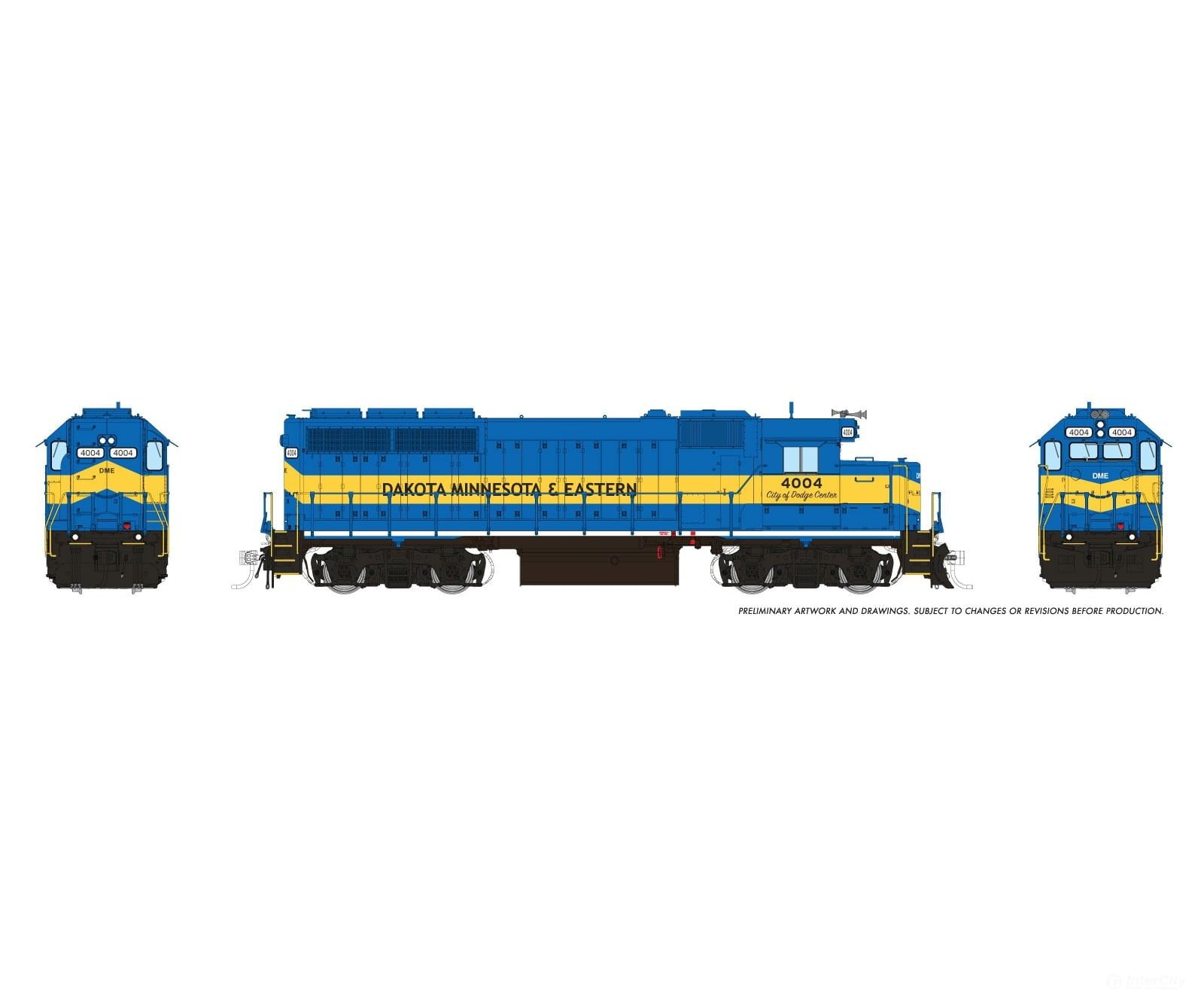 Rapido 1078009 HO EMD GP40 (DC/Silent): Dakota Minnesota & Eastern: #4004 - Locomotives