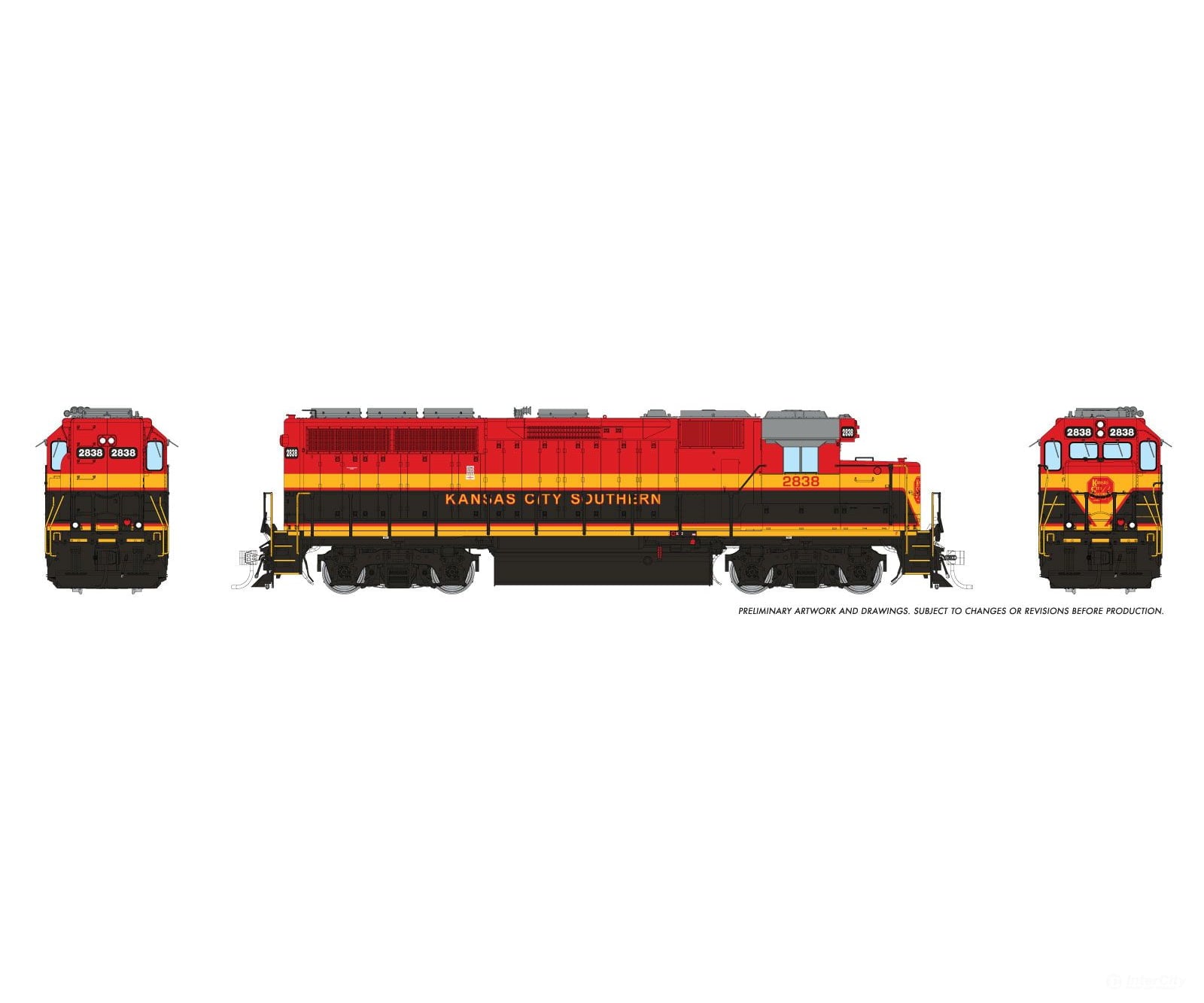 Rapido 1078018 HO EMD GP40 (DC/Silent): KCS - Southern Belle: #2838 - Locomotives