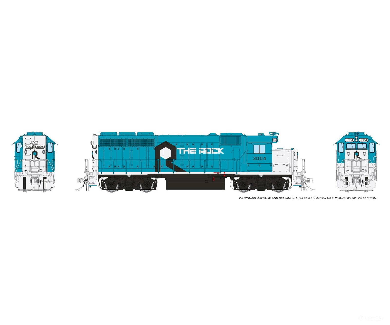 Rapido 1078032 HO EMD GP40 (DC/Silent): Rock Island - Blue Scheme: #3004 - Locomotives