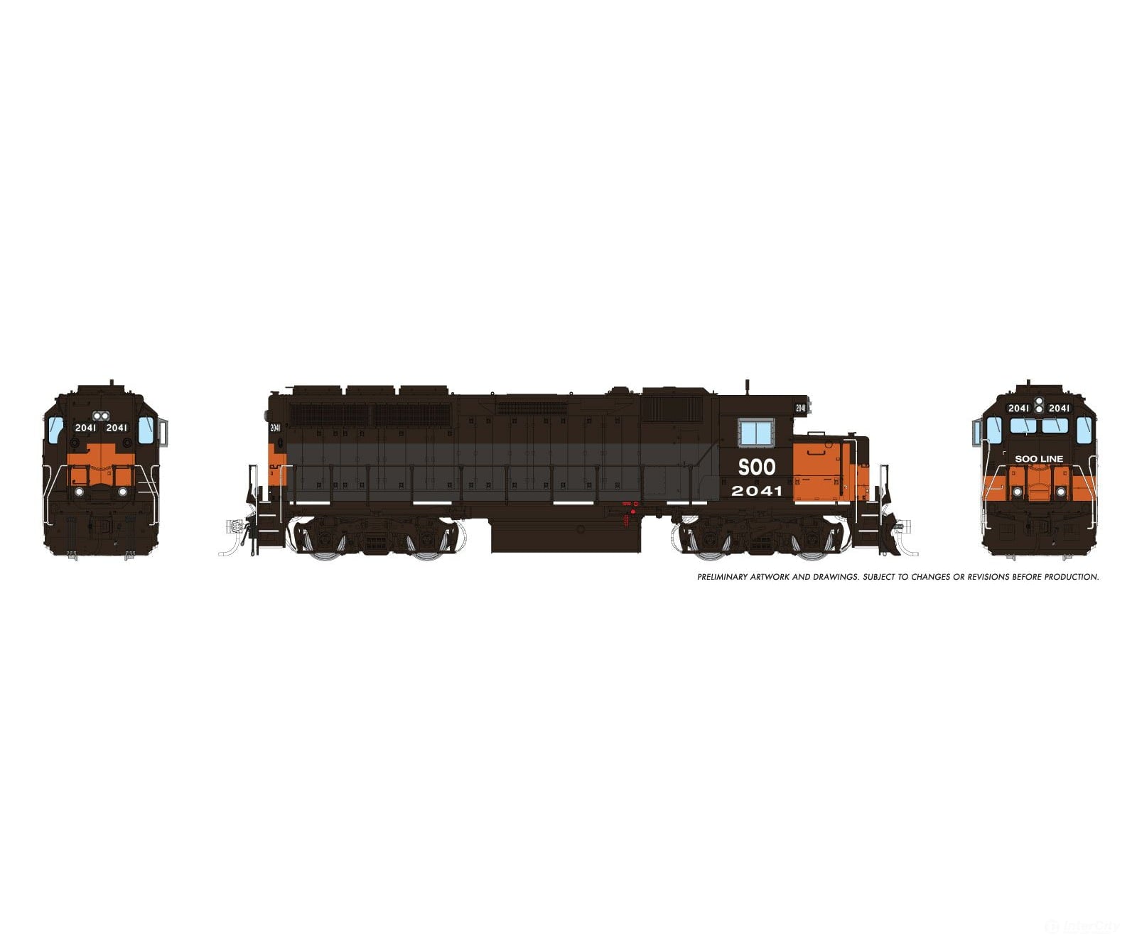 Rapido 1078035 HO EMD GP40 (DC/Silent): SOO Line: #2041 - Locomotives