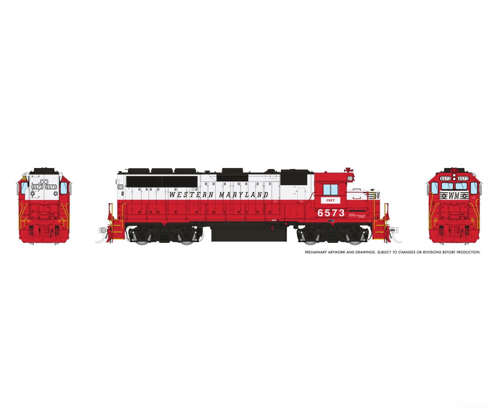 Rapido 1078504 HO EMD GP40 (DC/DCC/Sound): CSX - WM Patch: #6573 - Locomotives
