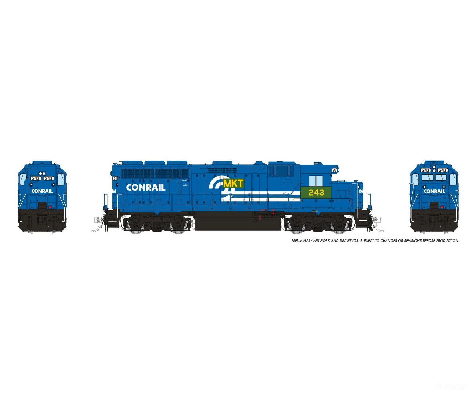 Rapido 1078525 HO EMD GP40 (DC/DCC/Sound): MKT - Conrail Patch: #243 - Locomotives