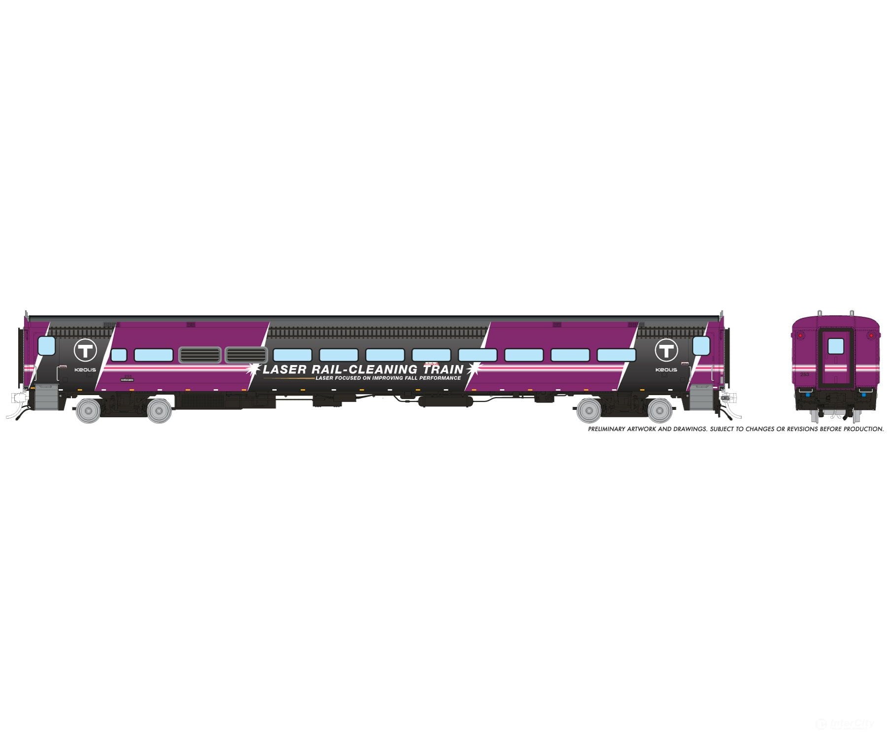 Rapido 1084022 HO Comet Car: MBTA - Laser Train: Coach #253 - Passenger Cars