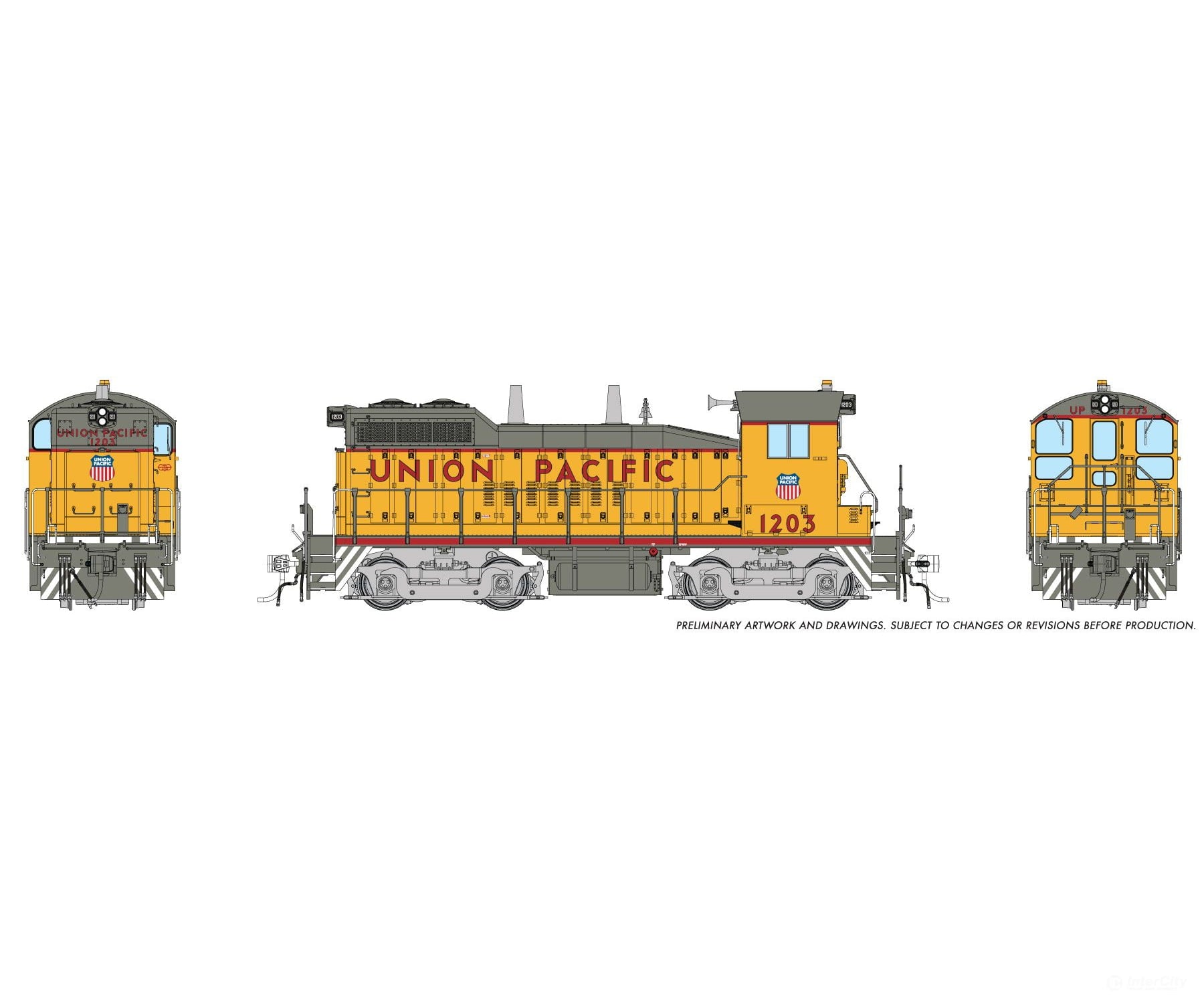 Rapido 1106002 HO EMD SW10 (DC/Silent): Union Pacific - Early w/ Large Cab Herald: #1203 - Locomotives
