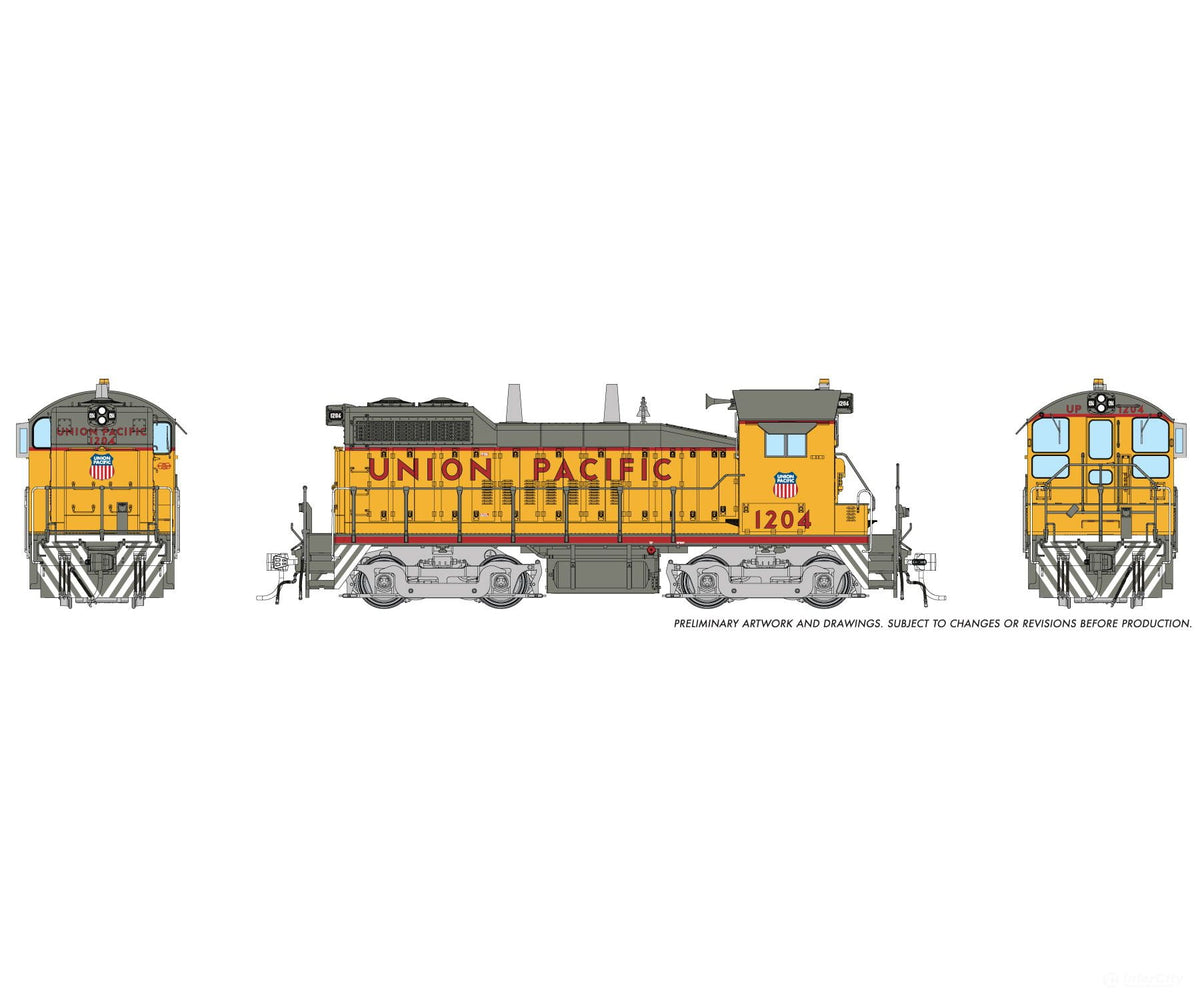 Rapido 1106003 HO EMD SW10 (DC/Silent): Union Pacific - Early w/ Large Cab Herald: #1204 - Locomotives