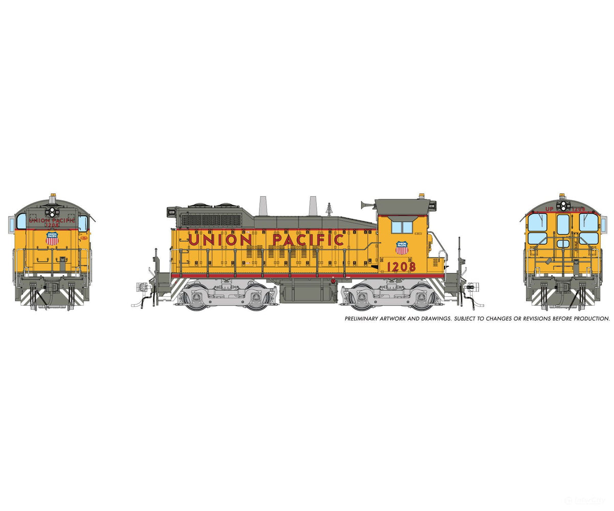 Rapido 1106005 HO EMD SW10 (DC/Silent): Union Pacific - Early w/ Large Cab Herald: #1208 - Locomotives