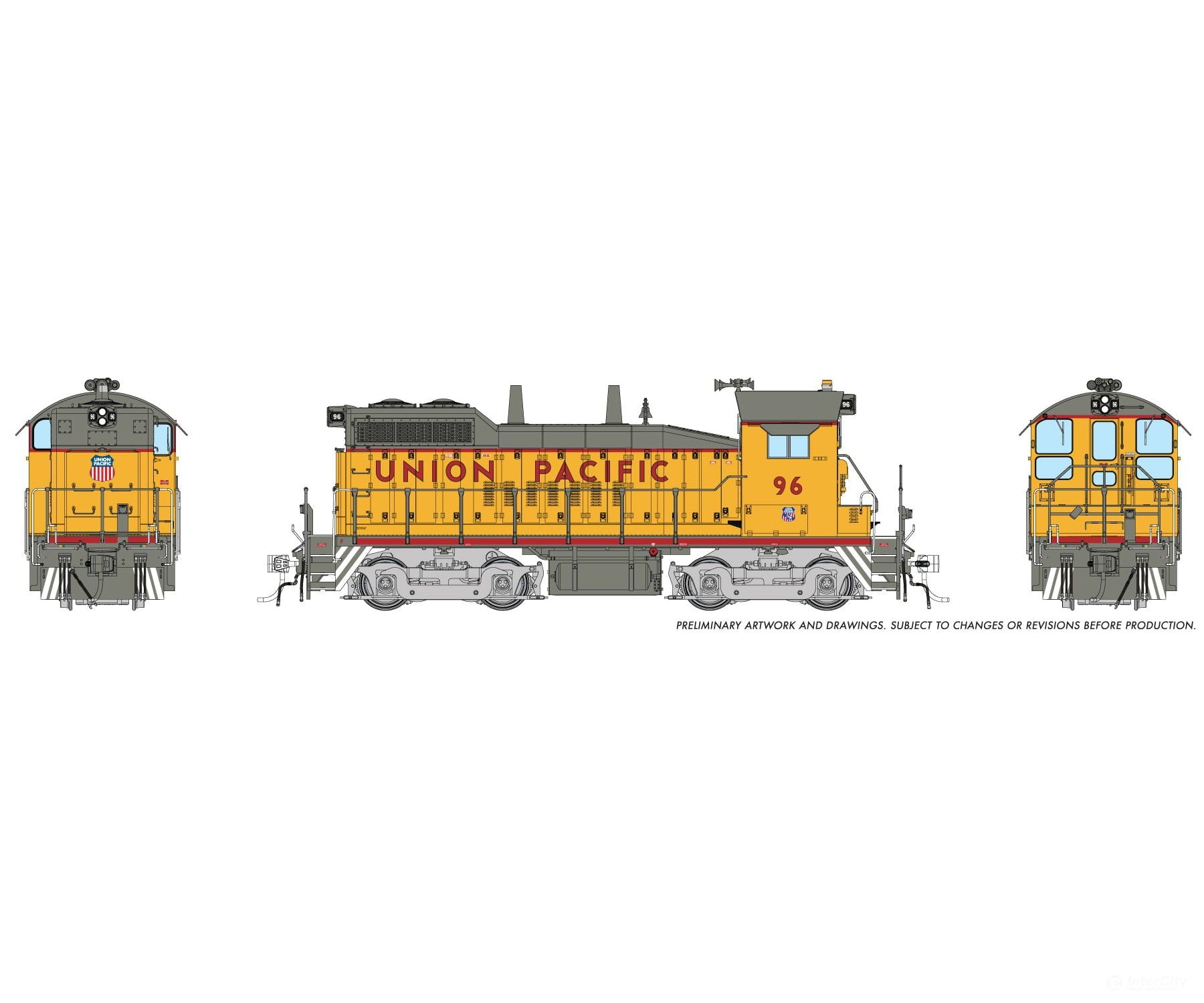 Rapido 1106007 HO EMD SW10 (DC/Silent): Union Pacific - Late w/ Small Cab Herald: #96 - Locomotives