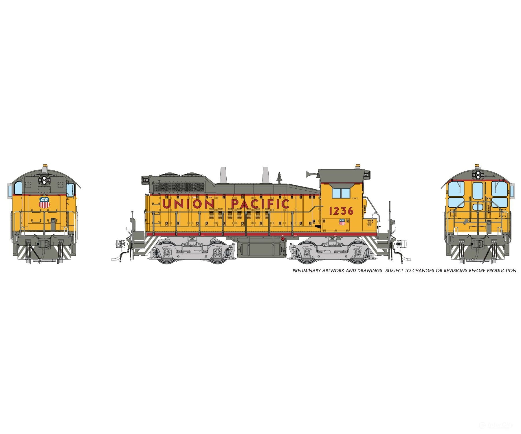 Rapido 1106011 HO EMD SW10 (DC/Silent): Union Pacific - Late w/ Small Cab Herald: #1236 - Locomotives