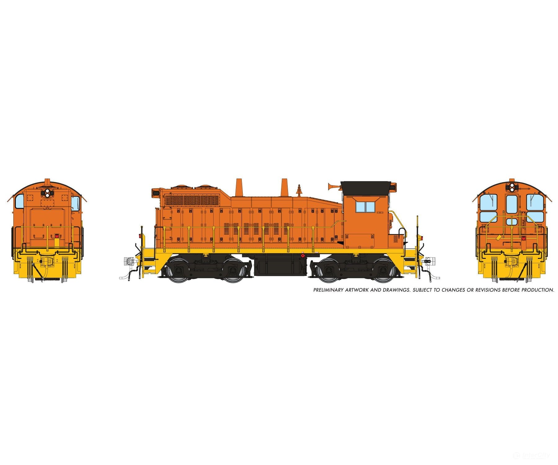 Rapido 1106030 HO EMD SW10 (DC/Silent): Industrial Orange - Locomotives