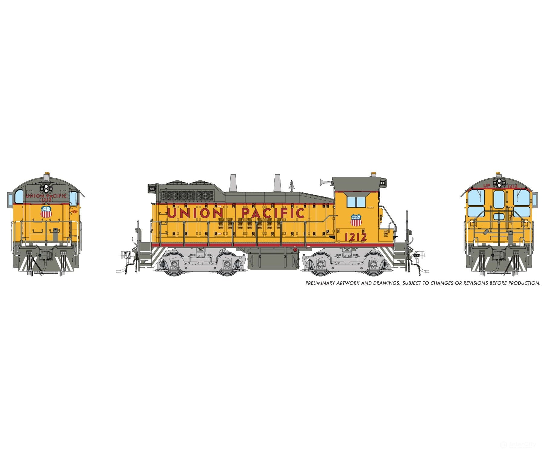 Rapido 1106506 HO EMD SW10 (DC/DCC/Sound): Union Pacific - Early w/ Large Cab Herald: #1212 - Locomotives