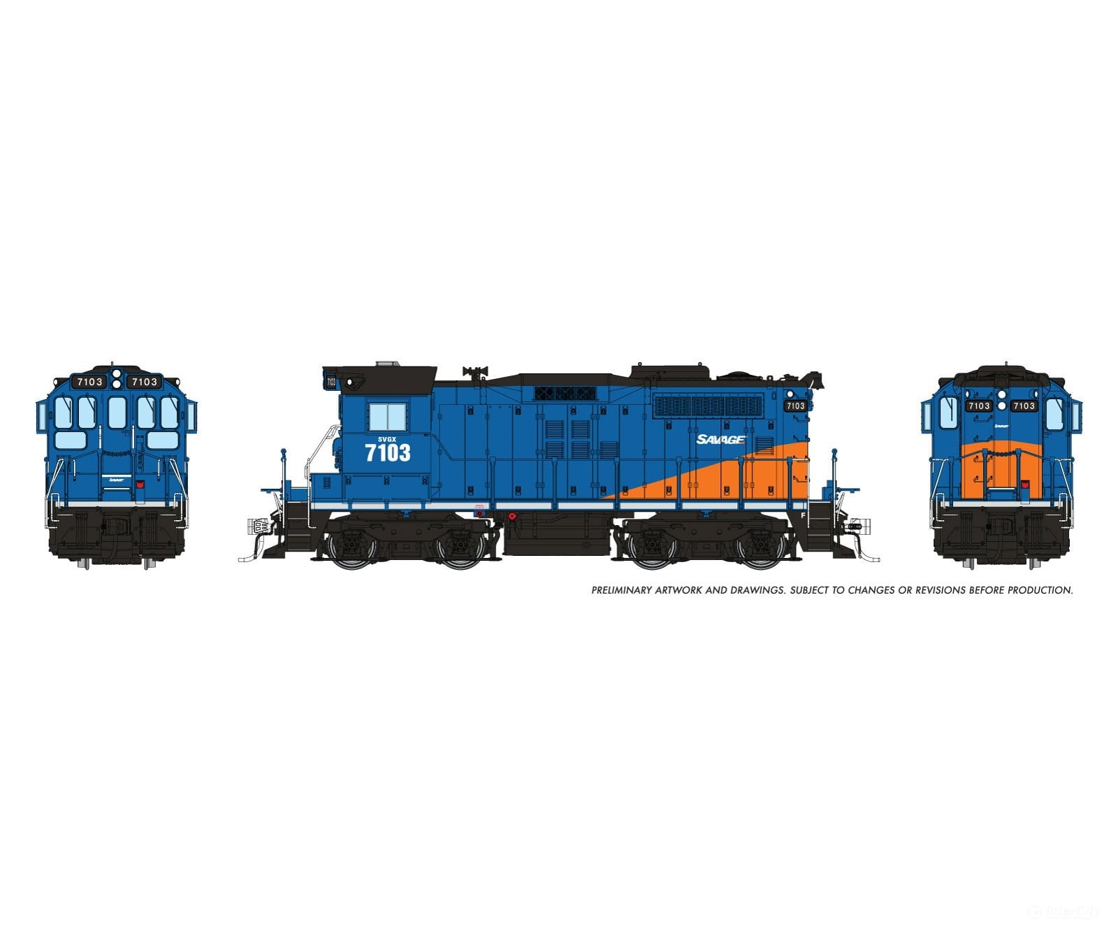 Rapido 1108017 HO CN SWEEP (DC/Silent): Savage Alberta Railway: #7103 - Locomotives