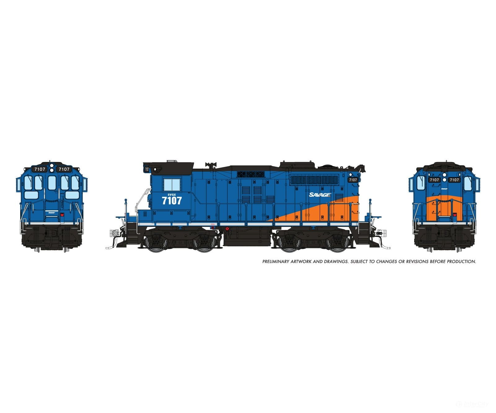 Rapido 1108020 HO CN SWEEP (DC/Silent): Savage Alberta Railway: #7107 - Locomotives
