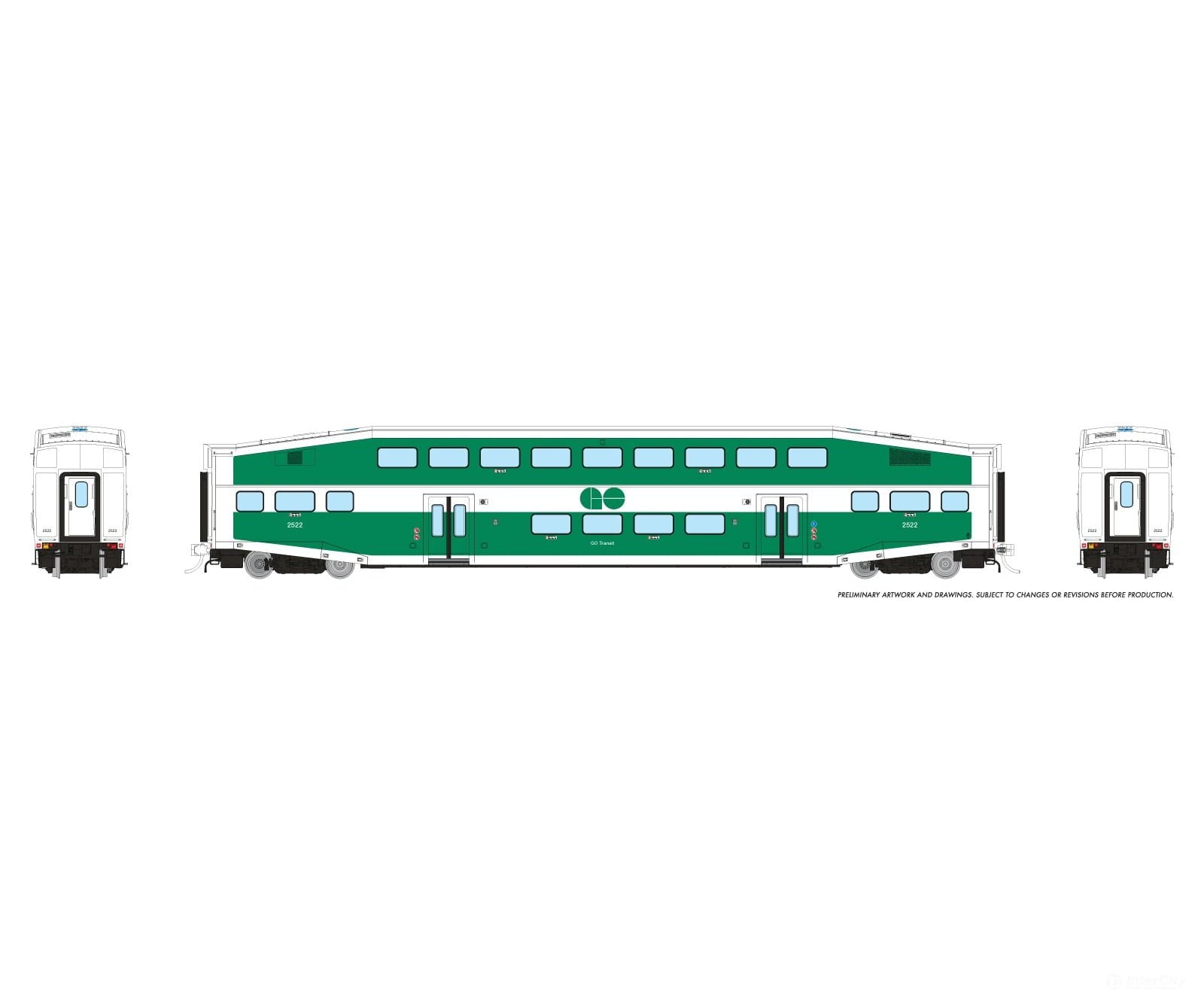 Rapido 1110004 HO BiLevel Commuter Car: GO Transit - Late: Coach #2531 (Accessible) Passenger Cars