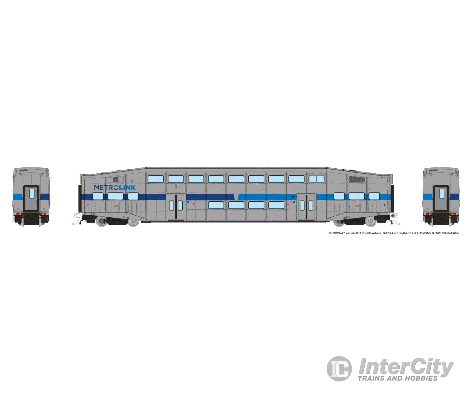 Rapido 1110011 HO BiLevel Commuter Car: Metrolink - Ribbon: Coach #112 Passenger Cars