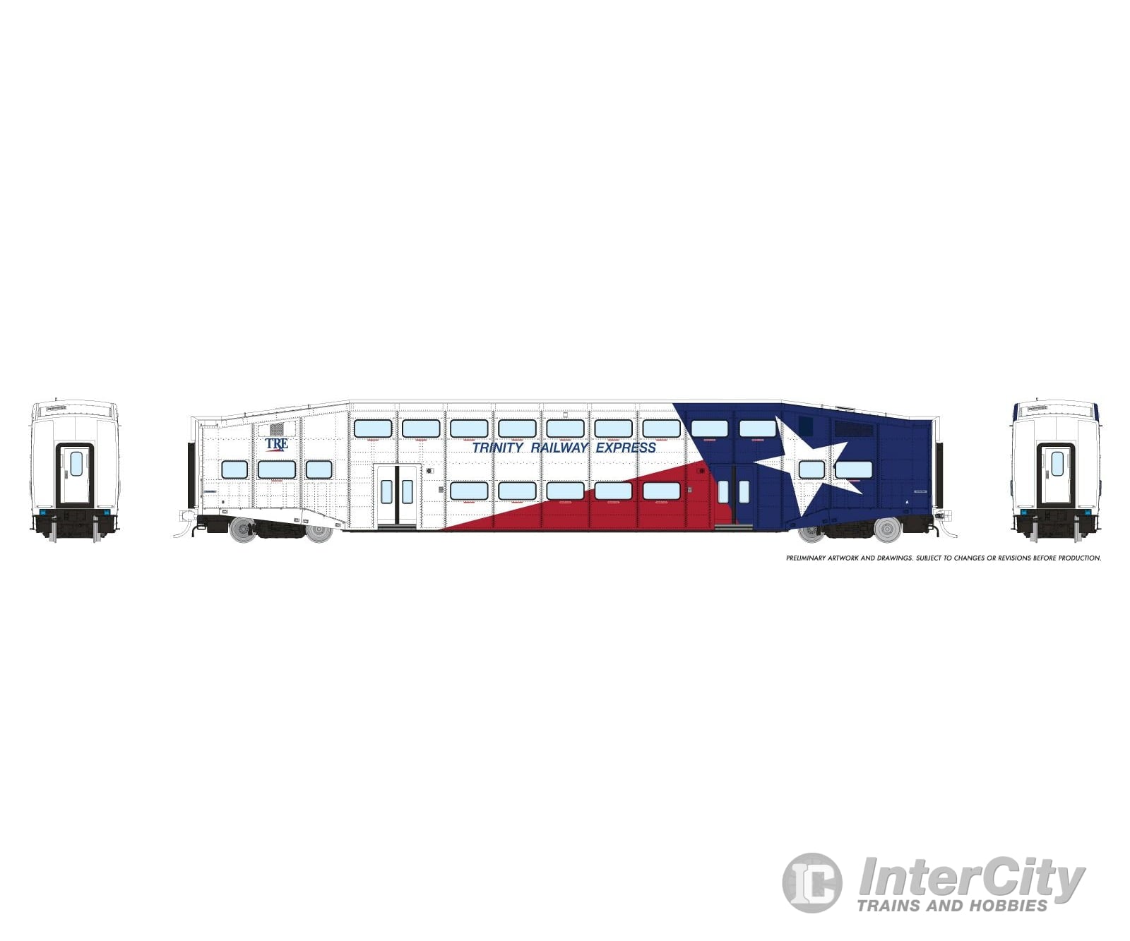 Rapido 1110025 HO BiLevel Commuter Car: TRE: Coach #1058 Passenger Cars