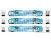 Rapido 1110027 HO BiLevel Commuter Car: TriRail - Palm Tree: Set #2 (Cab: 511 Coaches: 1005 1010) Passenger Cars