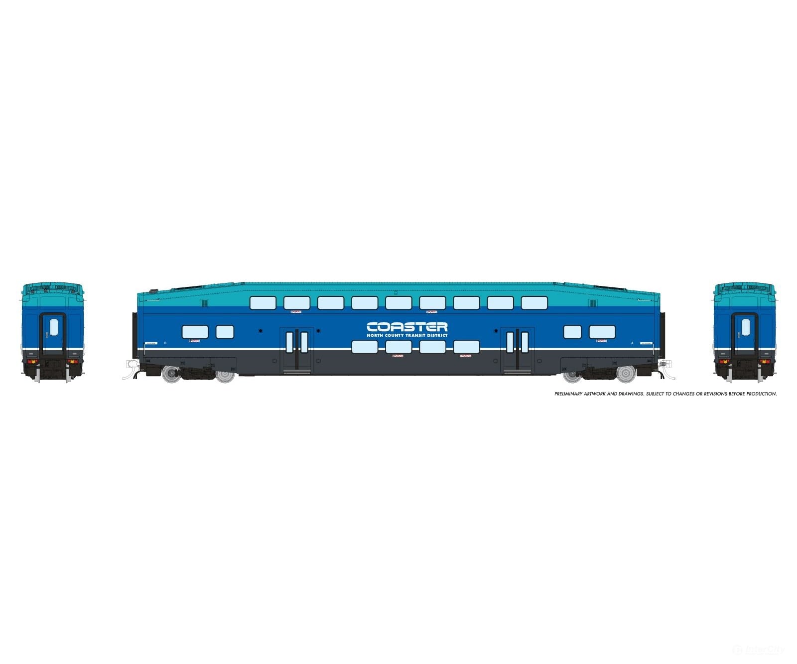 Rapido 1110043 HO CEM BiLevel Commuter Car: Coaster - Modern: Coach #42102 Passenger Cars