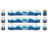Rapido 1110051 HO CEM BiLevel Commuter Car: Sounder: Set #2 (Cab: 330 Coaches: 424 427) Passenger Cars
